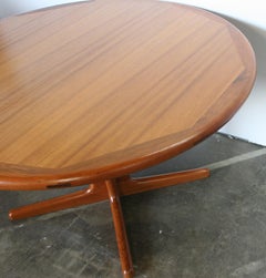 Mid-Century Modern E. Valentinsen Danish Teak Expandable Dining Table 2 Leaves
