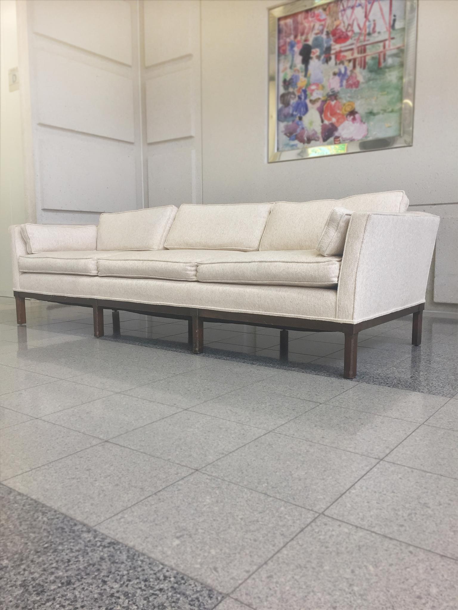 Mid-Century Modern Ecru Sofa and Settee Set 7