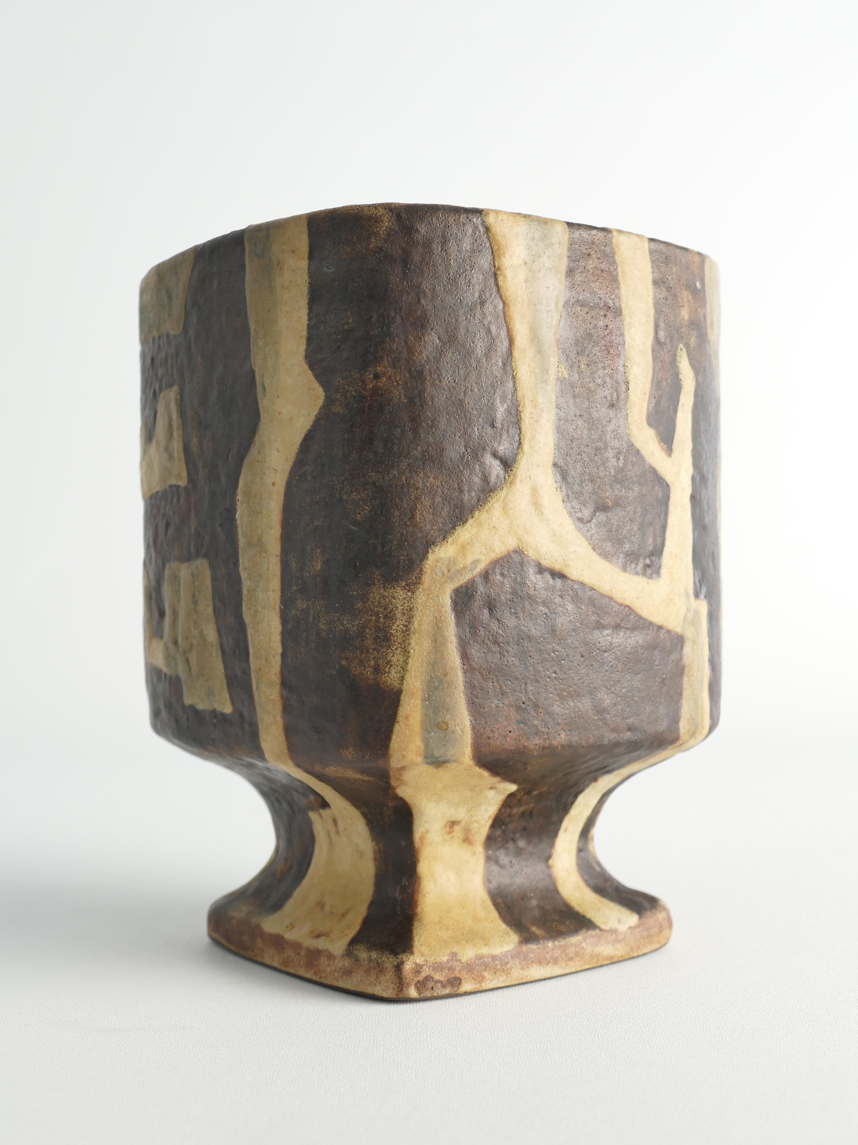 Mid-Century Modern Vase en céramique lave grasse moderne du milieu du siècle dernier par Fridegart Glatzle, Karlsruhe, années 1960 en vente