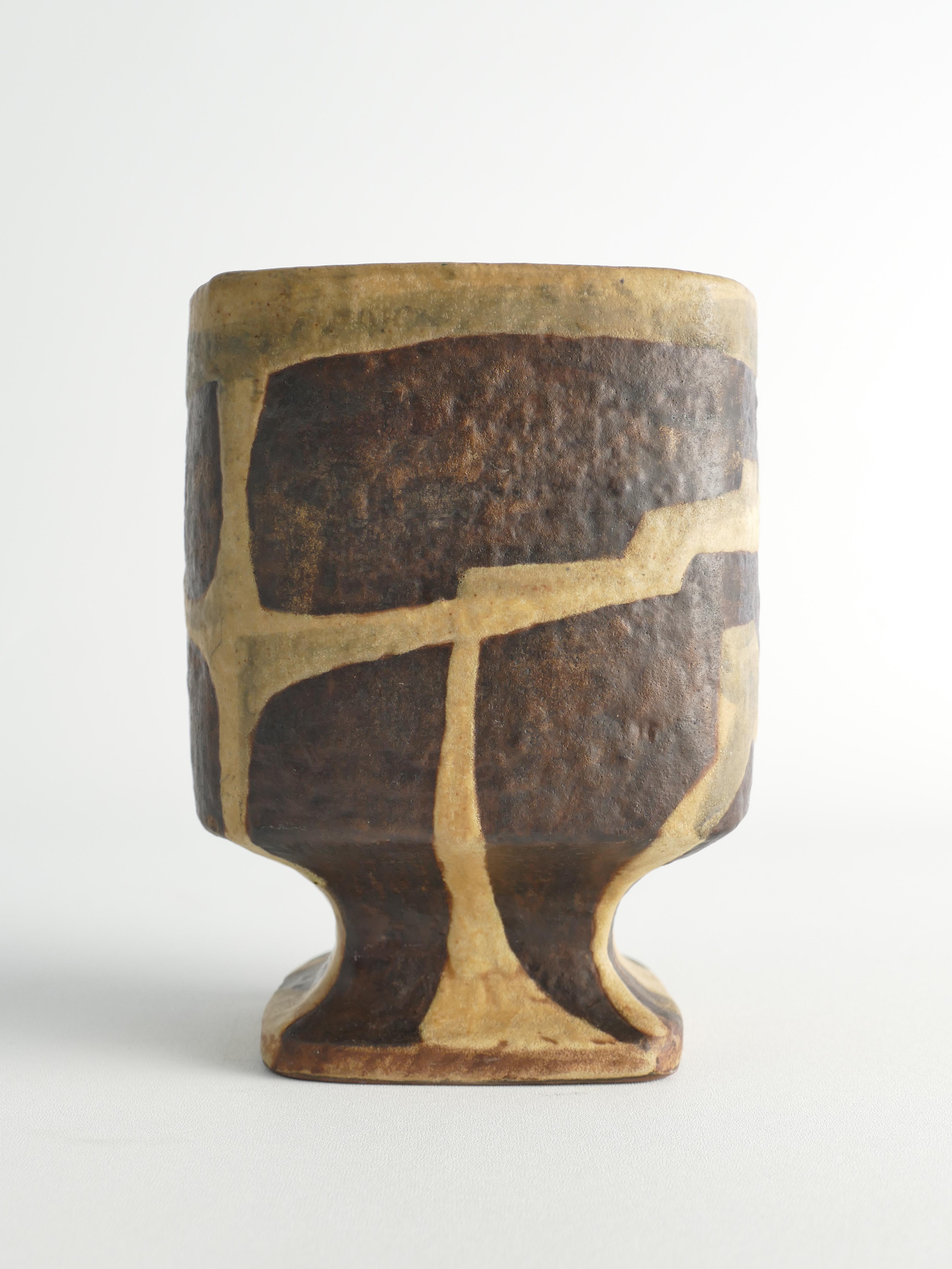 Vase en céramique lave grasse moderne du milieu du siècle dernier par Fridegart Glatzle, Karlsruhe, années 1960 Bon état - En vente à Grythyttan, SE