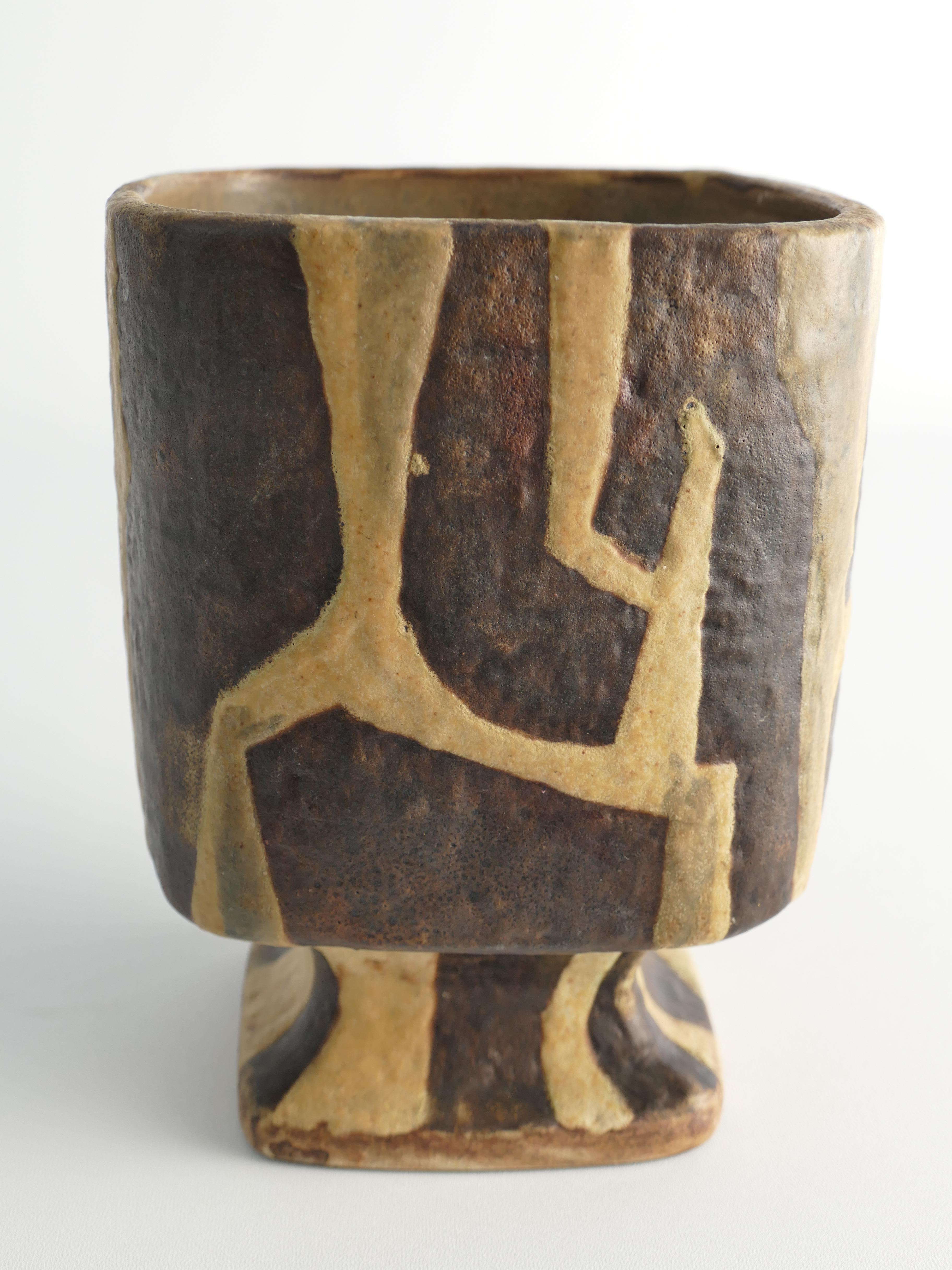 Vase en céramique lave grasse moderne du milieu du siècle dernier par Fridegart Glatzle, Karlsruhe, années 1960 en vente 1