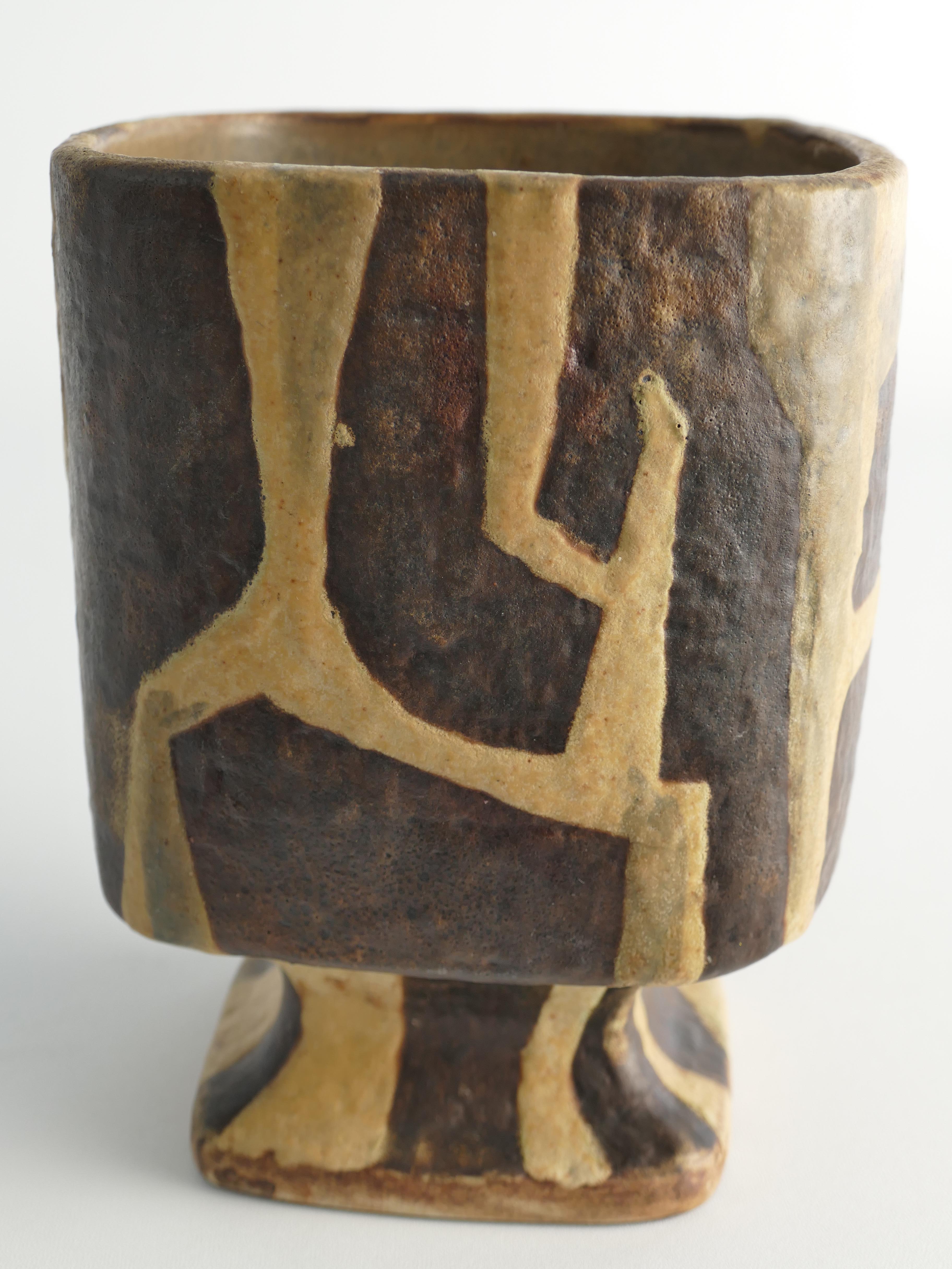 Vase en céramique lave grasse moderne du milieu du siècle dernier par Fridegart Glatzle, Karlsruhe, années 1960 en vente 2