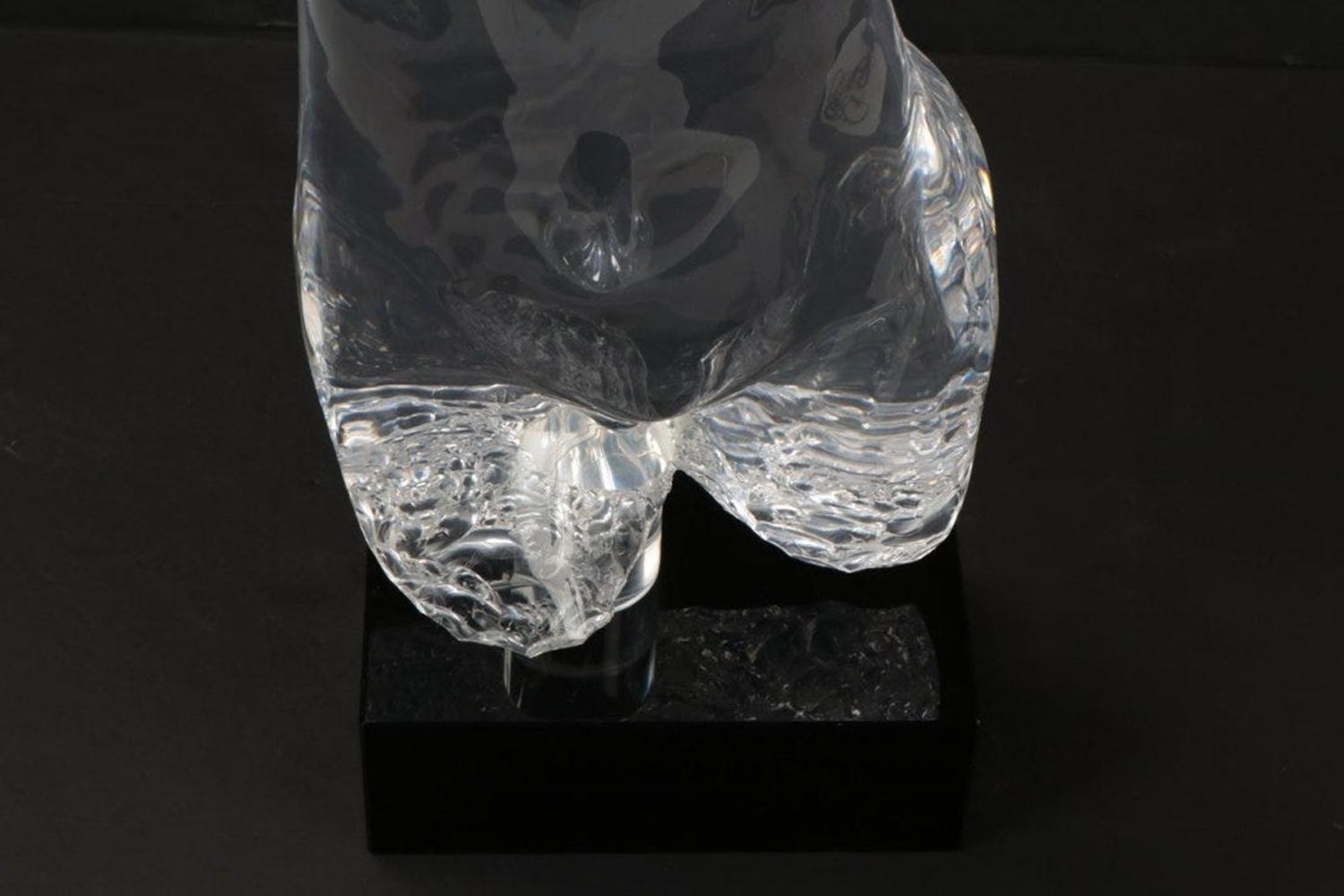 Mid-Century Modern Female Torso Sculpture in Solid Lucite For Sale 3