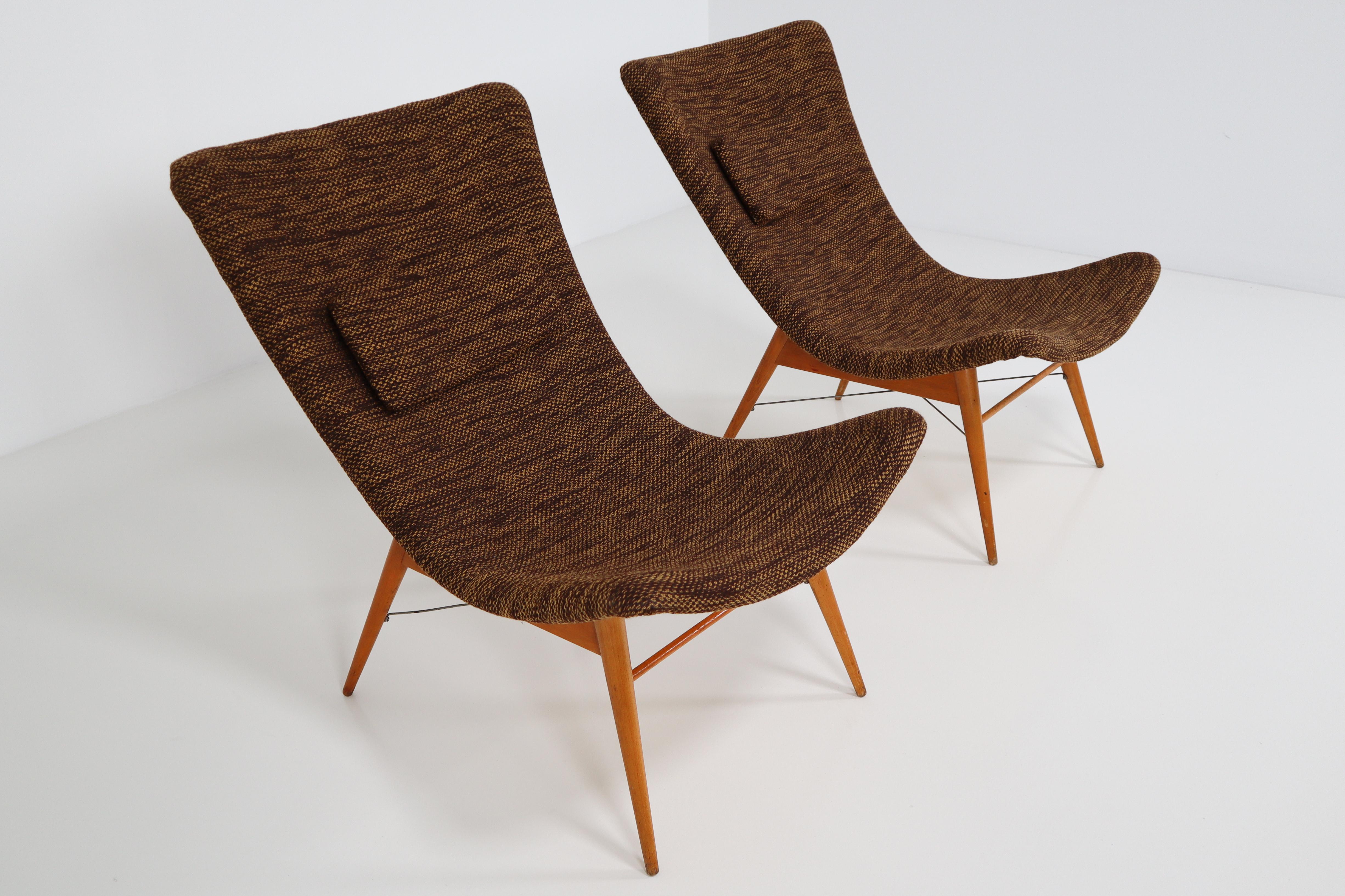Mid-Century Modern Fiberglass Lounge Chairs by Miroslav Navratil CZ, 1959 3