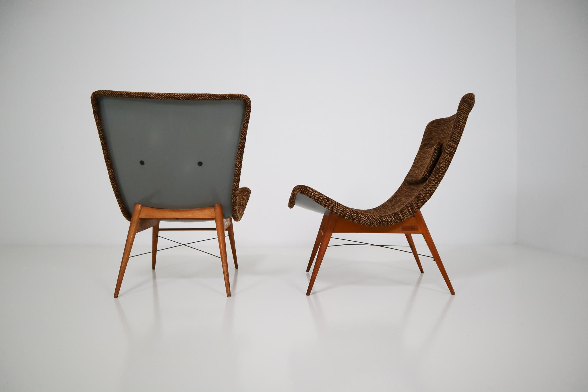 Mid-Century Modern Fiberglass Lounge Chairs by Miroslav Navratil, Czechia, 1959 2