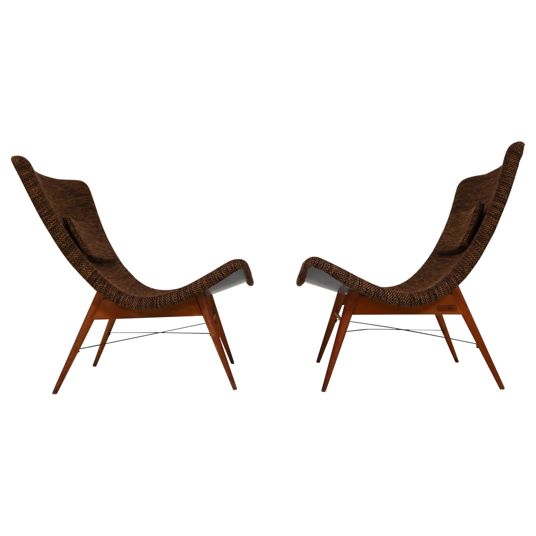 Mid-Century Modern Fiberglass Lounge Chairs by Miroslav Navratil, Czechia, 1959