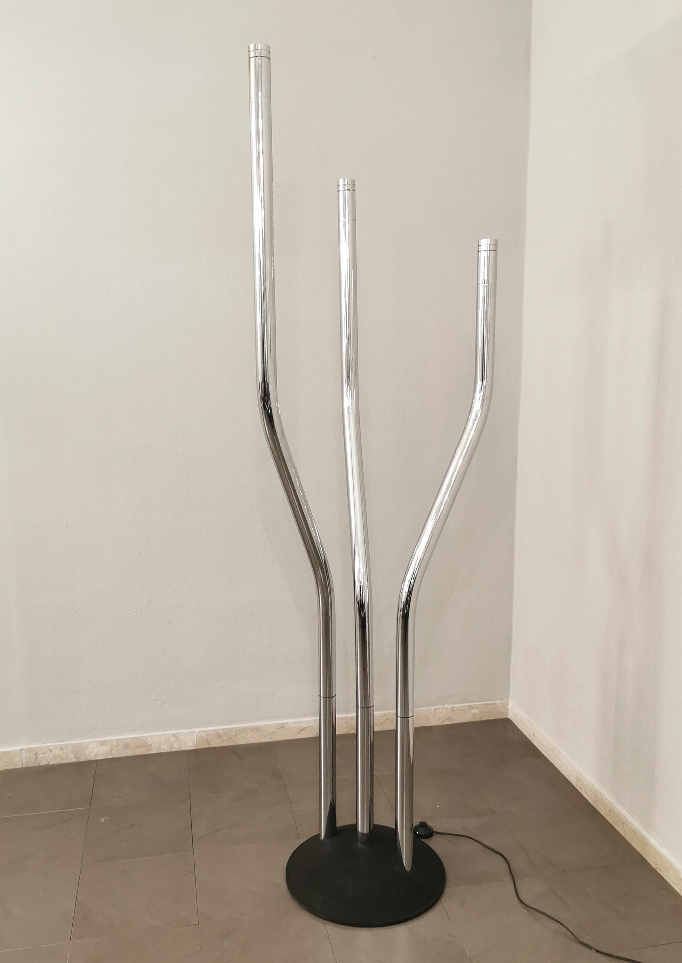 Lampadaire moderne en métal chromé du milieu du siècle dernier attribué à Reggiani, Italie, 1970 7