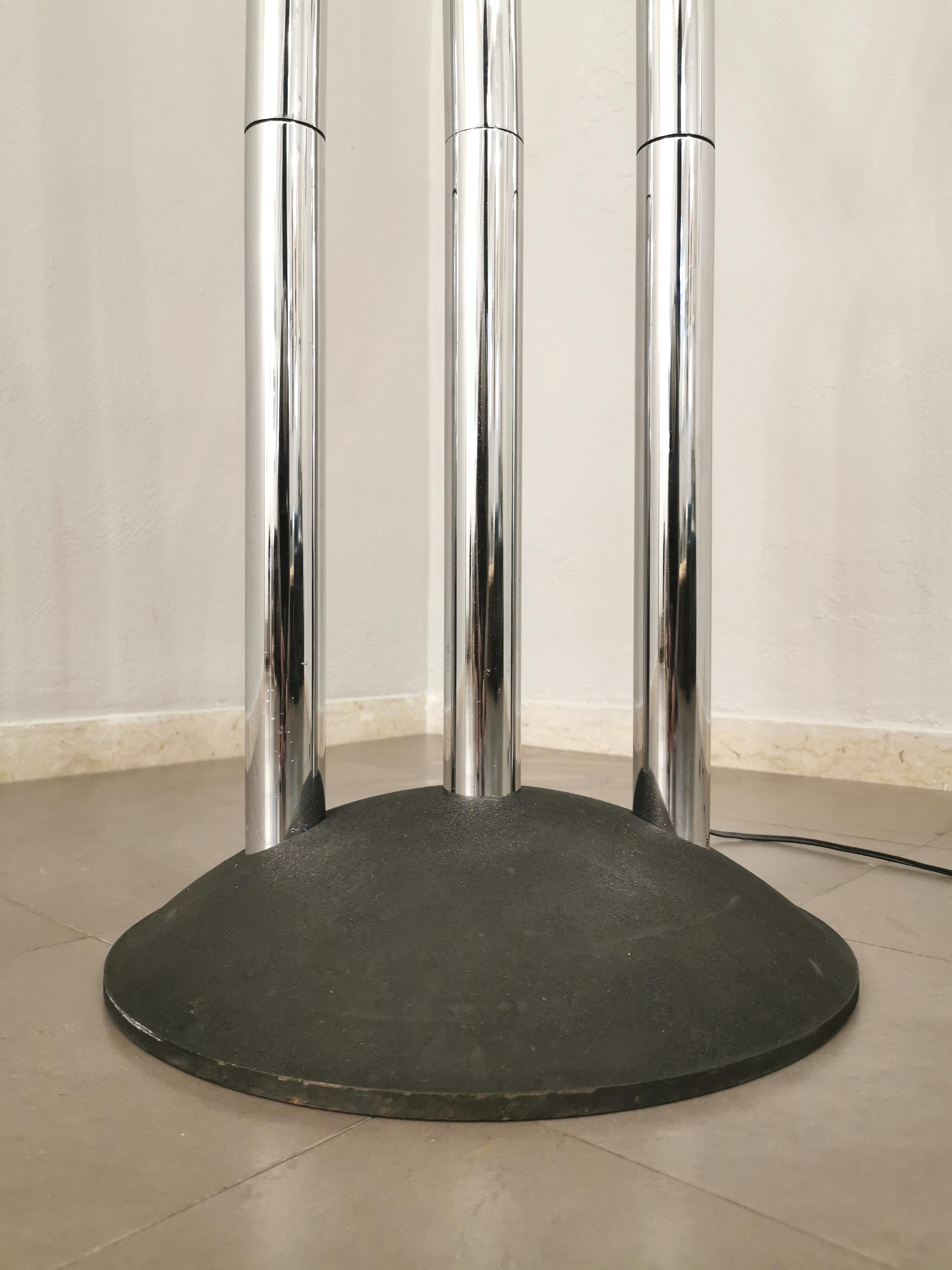 Midcentury Modern Floor Lamp Chrome Metal Attributed to Reggiani Italy 1970s 9