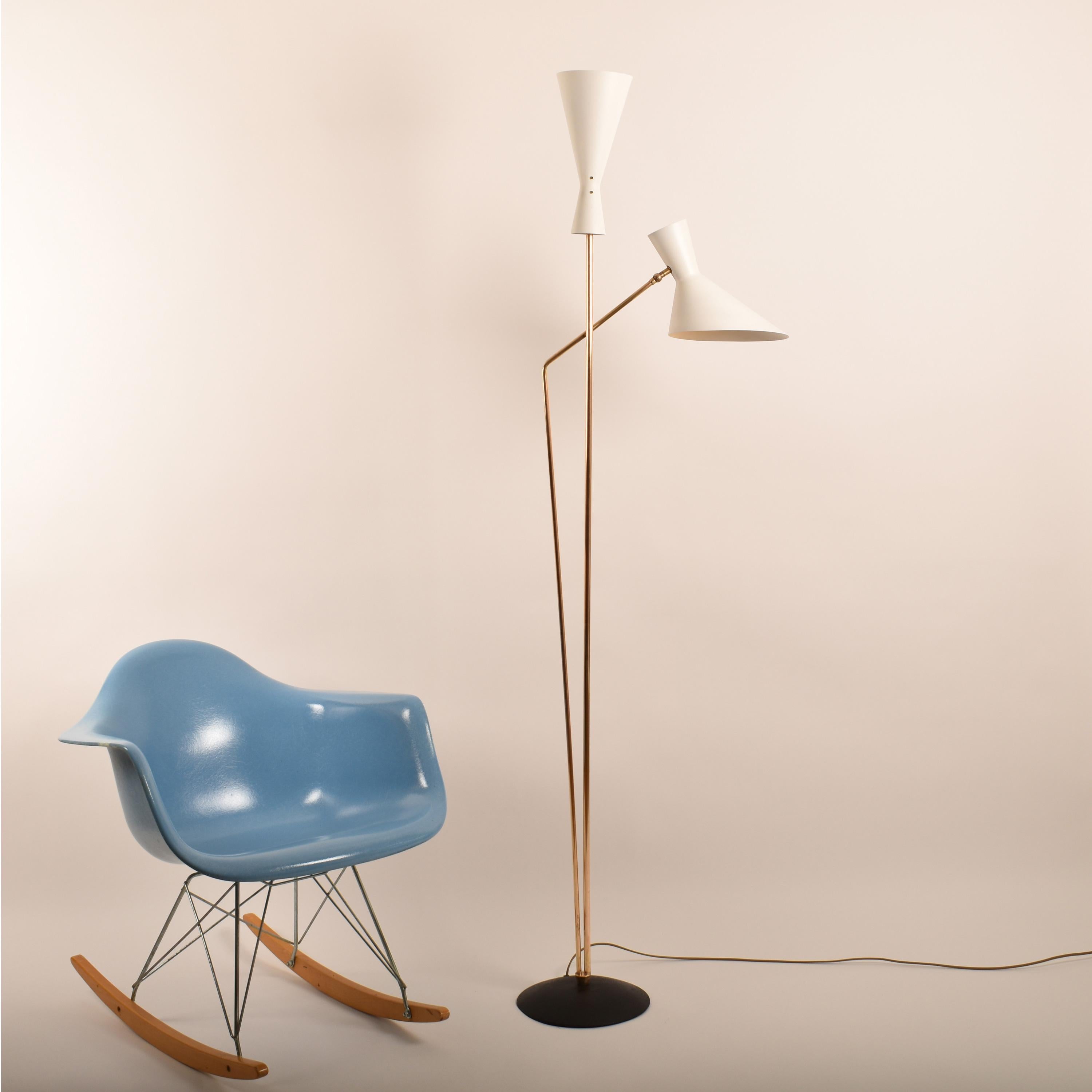 Midcentury Modern Floor Lamp in Brass by Carl Moor for Bag Turgi, Switzerland For Sale 8