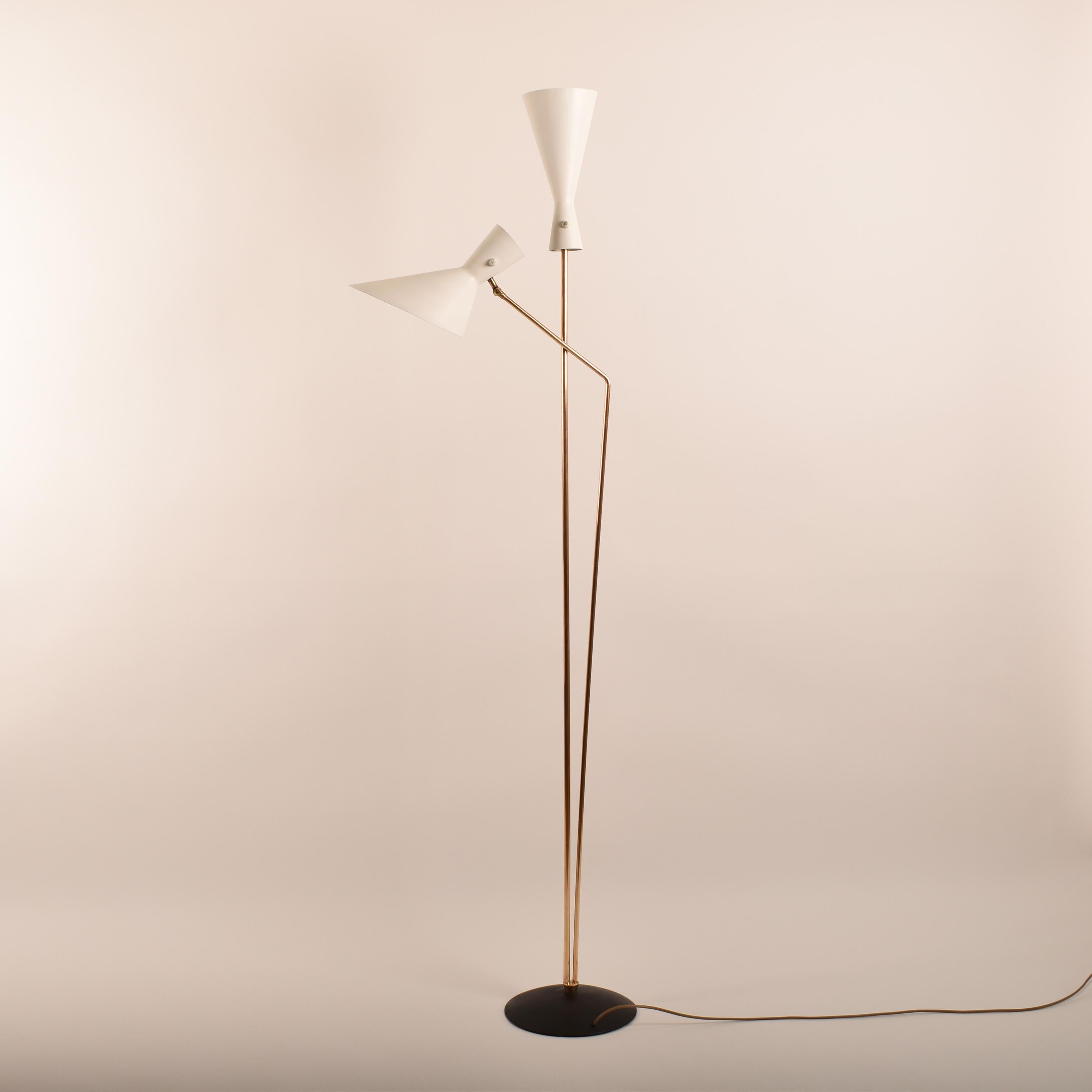 Mid-Century Modern Midcentury Modern Floor Lamp in Brass by Carl Moor for Bag Turgi, Switzerland For Sale