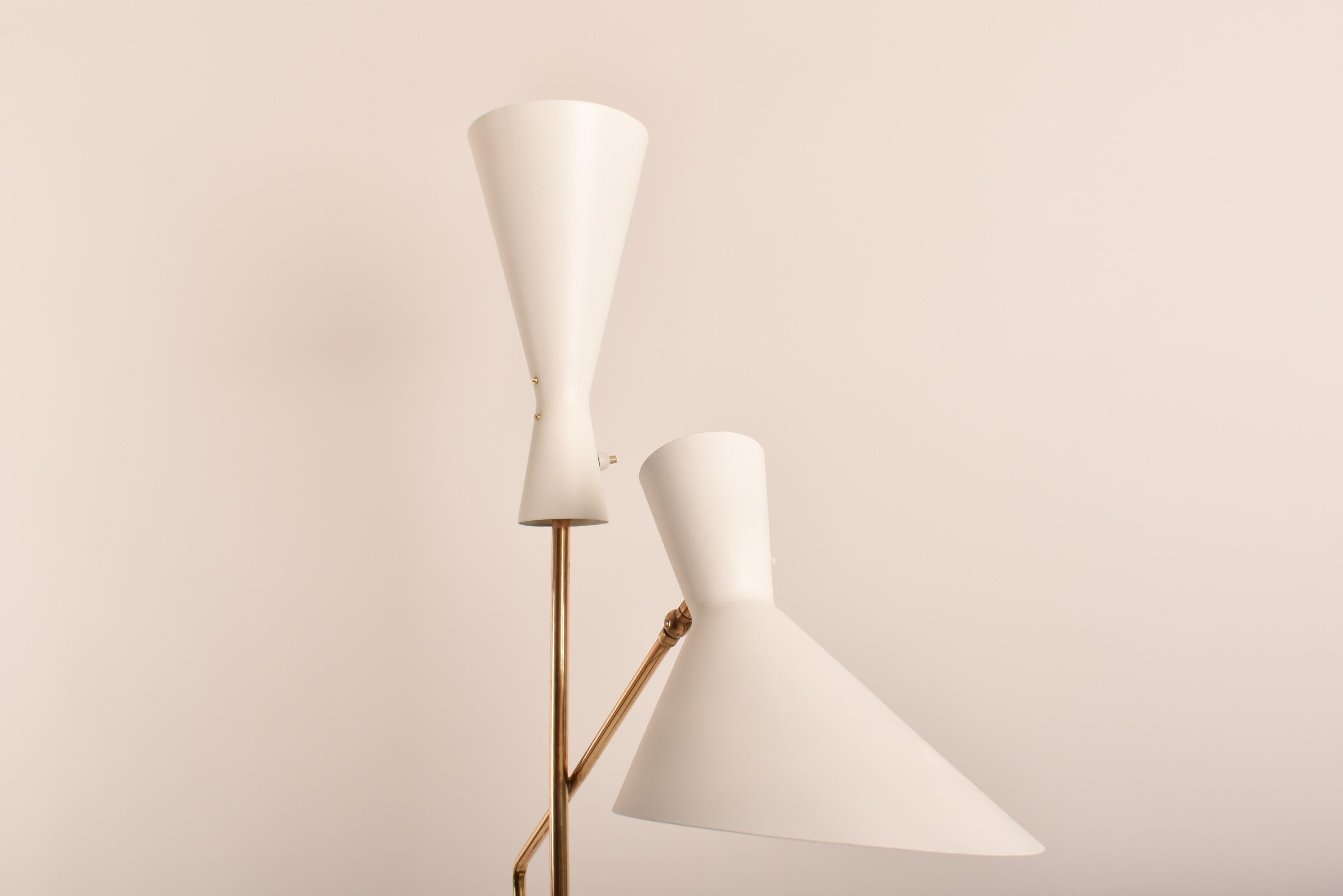 Mid-20th Century Midcentury Modern Floor Lamp in Brass by Carl Moor for Bag Turgi, Switzerland For Sale