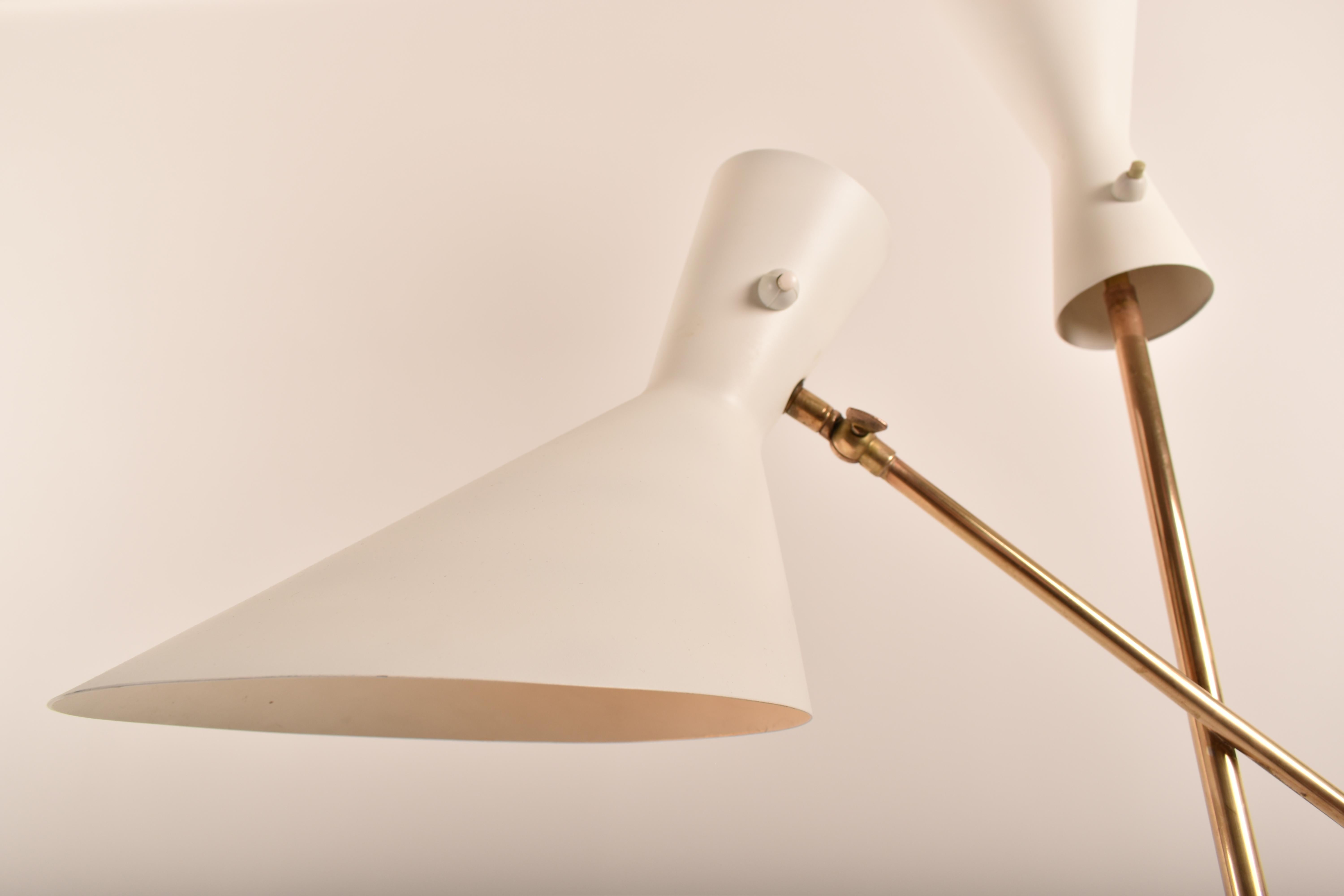 Midcentury Modern Floor Lamp in Brass by Carl Moor for Bag Turgi, Switzerland For Sale 1
