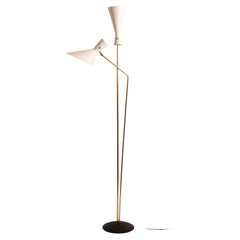 Vintage Midcentury Modern Floor Lamp in Brass by Carl Moor for Bag Turgi, Switzerland