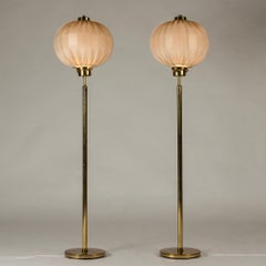 Midcentury Modern Floor Lamps by Bertil Brisborg, NK, Sweden, 1950s