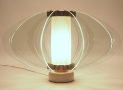 Mid-Century Modern Fontana Arte Attribuited Large Glass Table Lamp, Milano 1960s