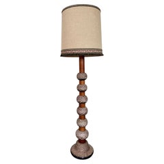 Mid-Century Modern Floor Lamp by Kaiser Leuchten, Oak & Ceramic