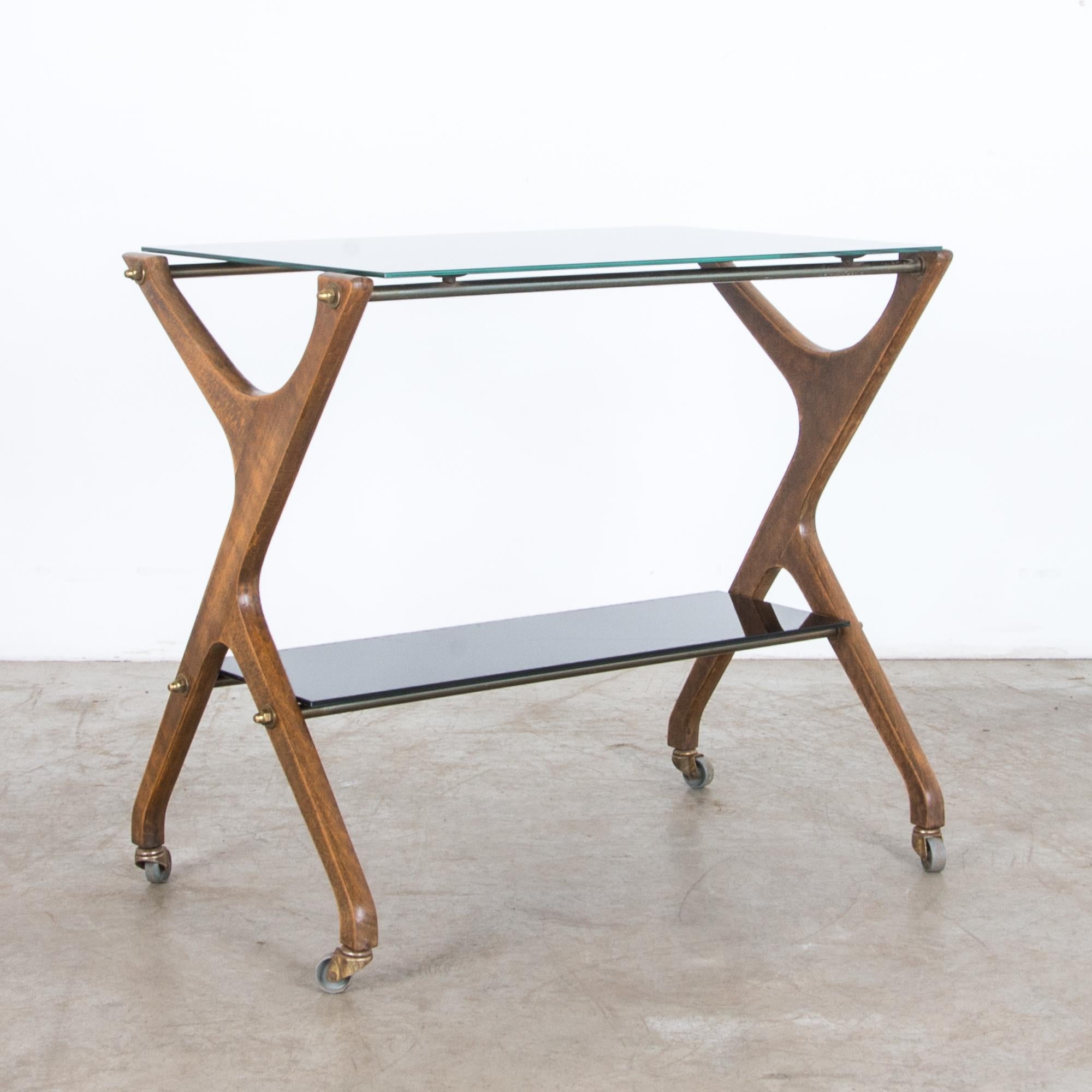 Mid-Century Modern French Bar Cart In Good Condition In High Point, NC
