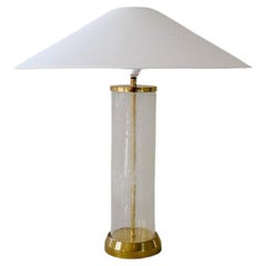 Midcentury Modern Glass and Brass Table Lamp Bergbom B-019 Sweden 1960s