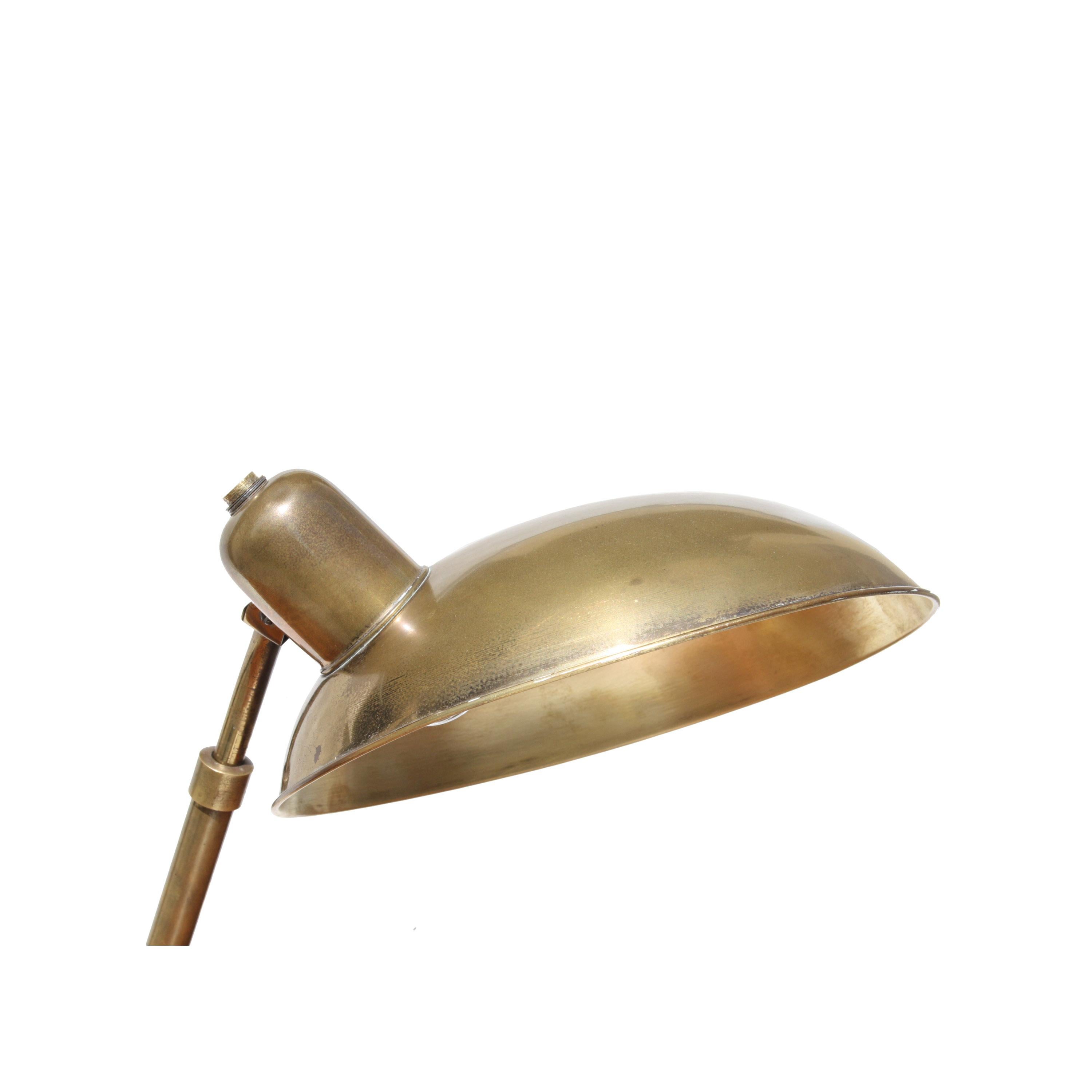 Midcentury Modern Gold Structure Brass Desk Lamp. Belgium, 1940 In Good Condition In Madrid, ES