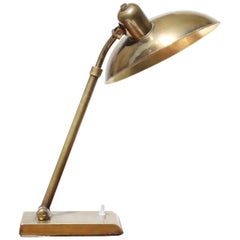 Midcentury Modern Gold Structure Brass Desk Lamp. Belgium, 1940
