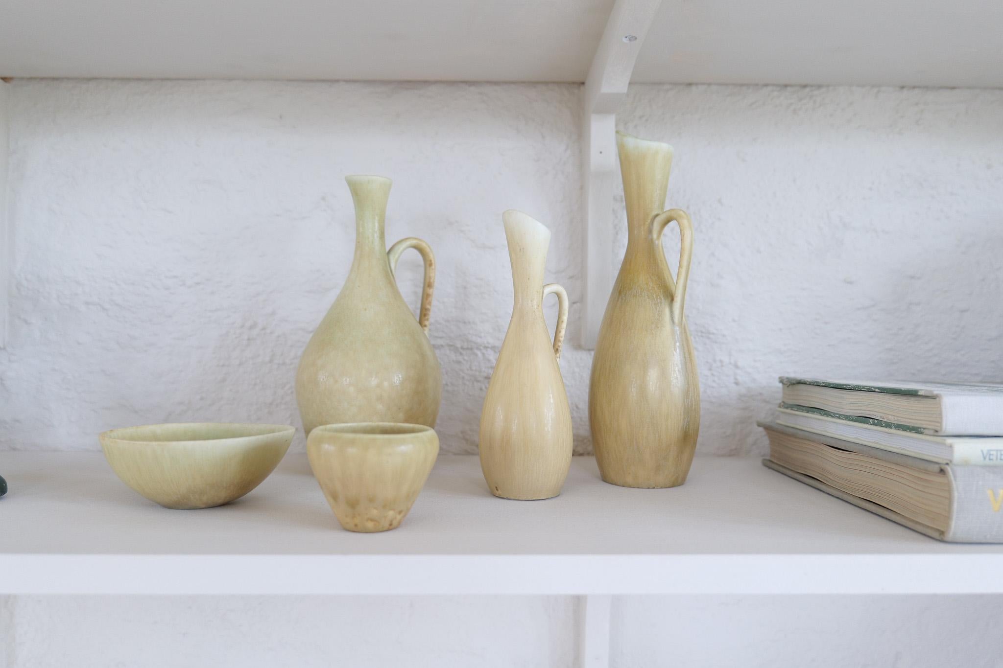 Mid-Century Modern The Moderns Modern Groupe de 5 Vaisseaux Rörstrand Suède 1950 en vente