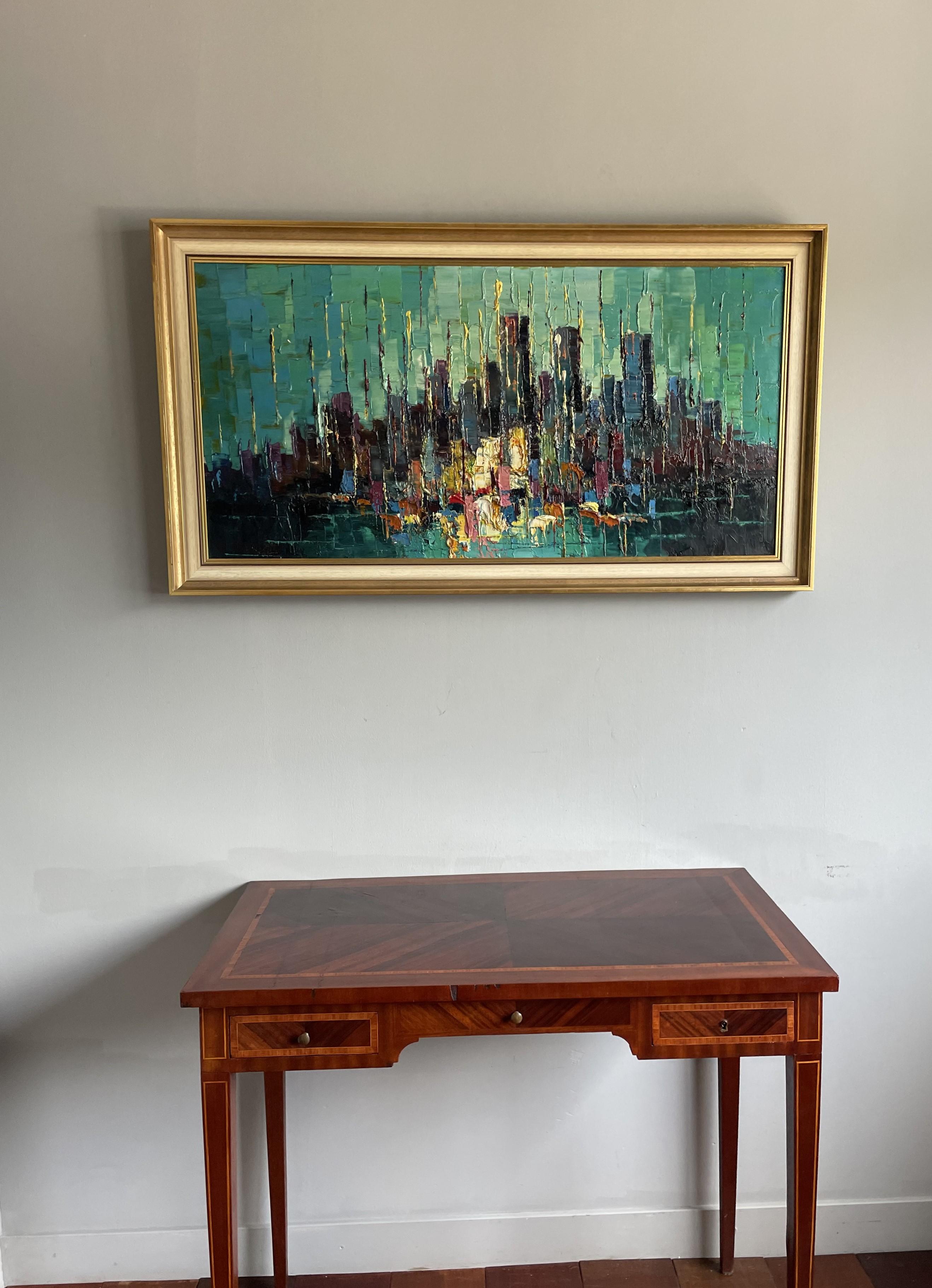 The Moderns Peinture abstraite à l'huile sur toile American Skyline en vente 5