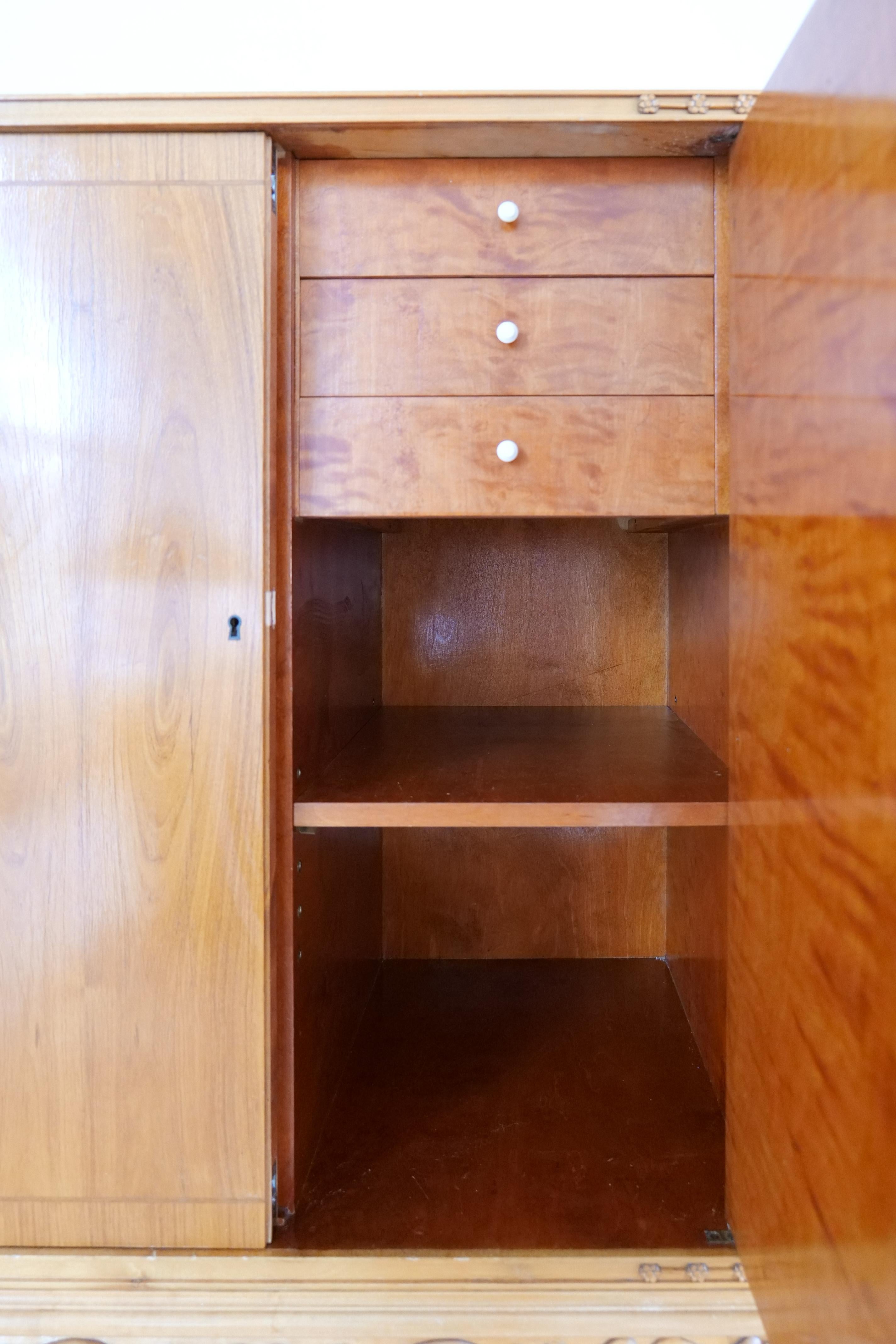 Midcentury Modern Handcrafted Cabinet Elm, Sweden, 1940s For Sale 4