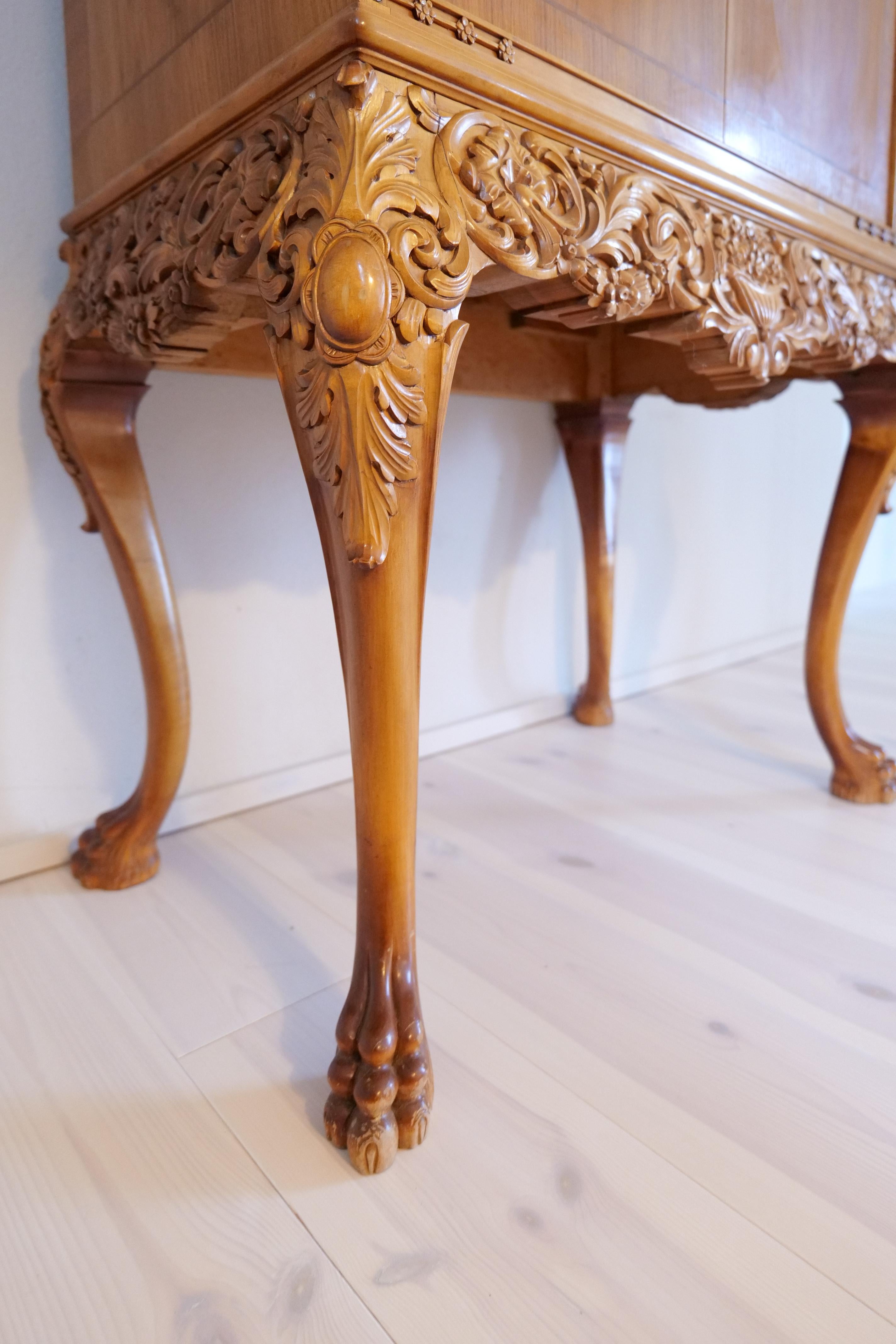 Midcentury Modern Handcrafted Cabinet Elm, Sweden, 1940s For Sale 6