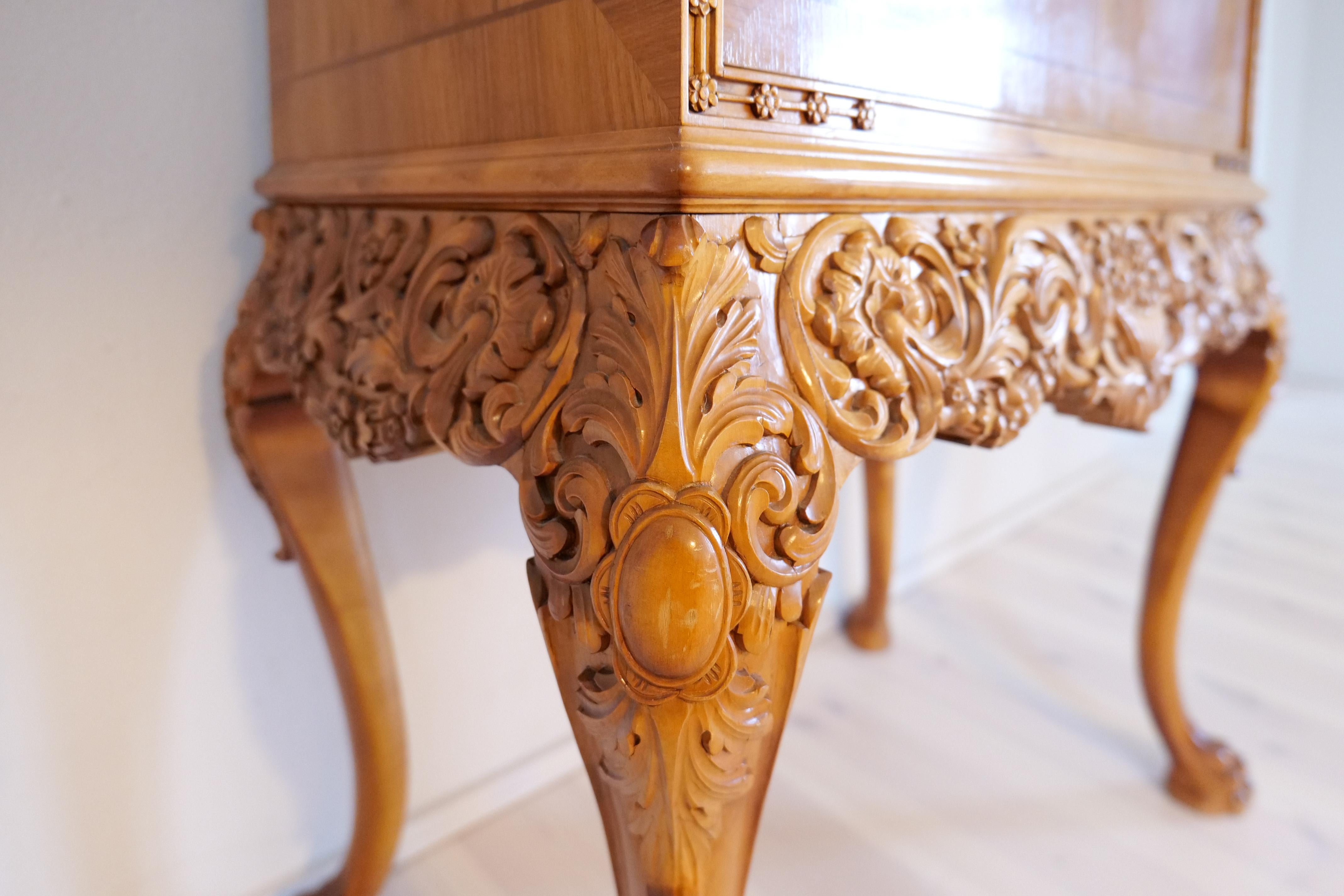 Midcentury Modern Handcrafted Cabinet Elm, Sweden, 1940s For Sale 9