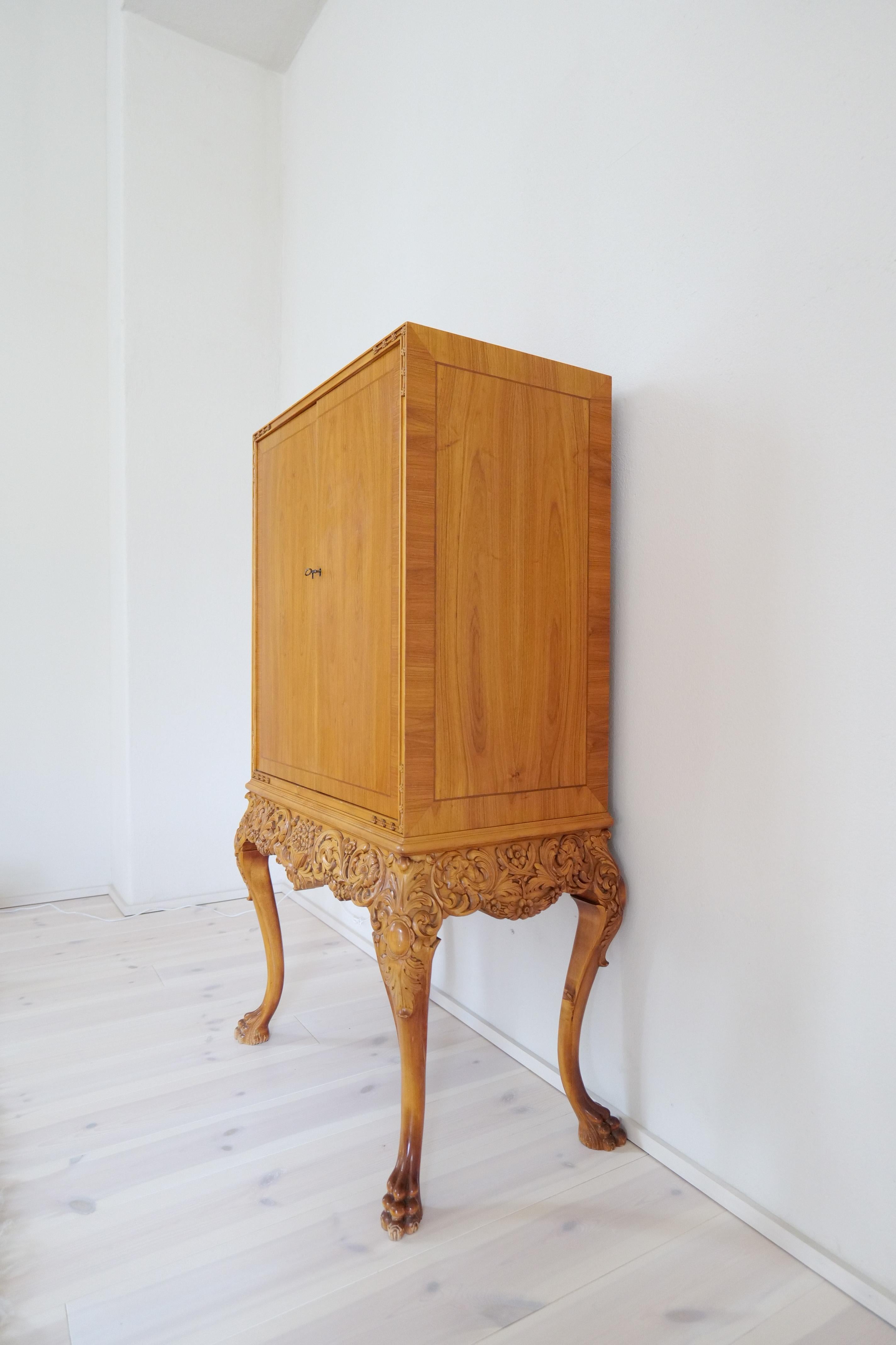 Midcentury Modern Handcrafted Cabinet Elm, Sweden, 1940s For Sale 2