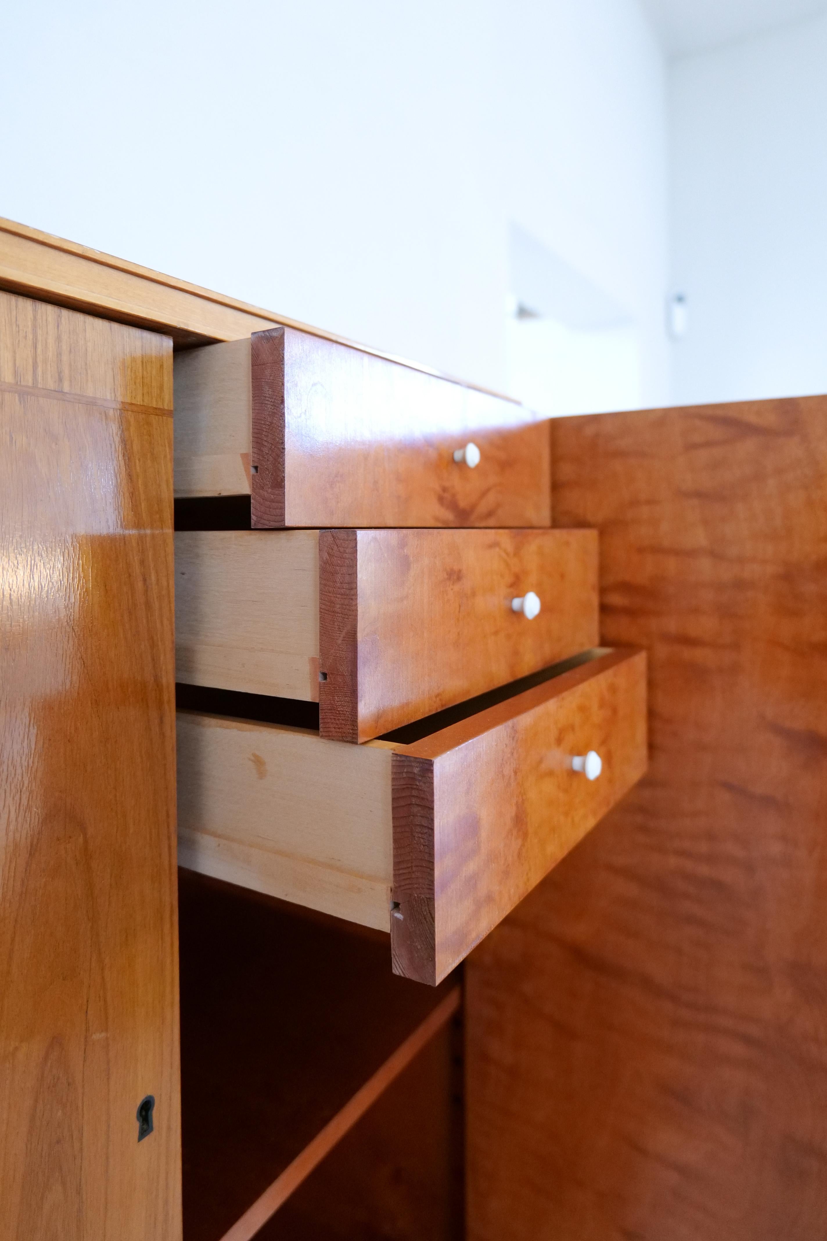 Midcentury Modern Handcrafted Cabinet Elm, Sweden, 1940s For Sale 3