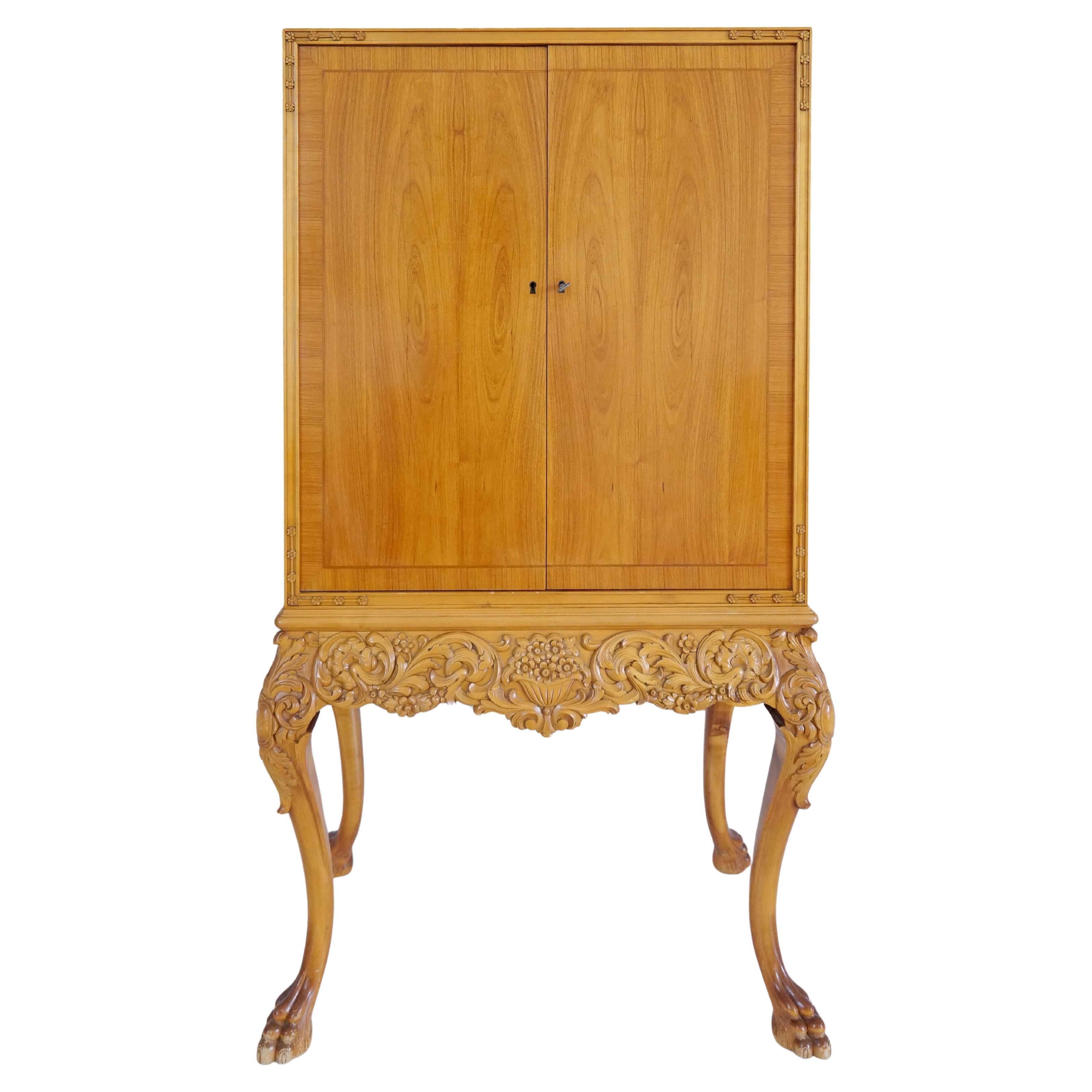 Midcentury Modern Handcrafted Cabinet Elm, Sweden, 1940s For Sale