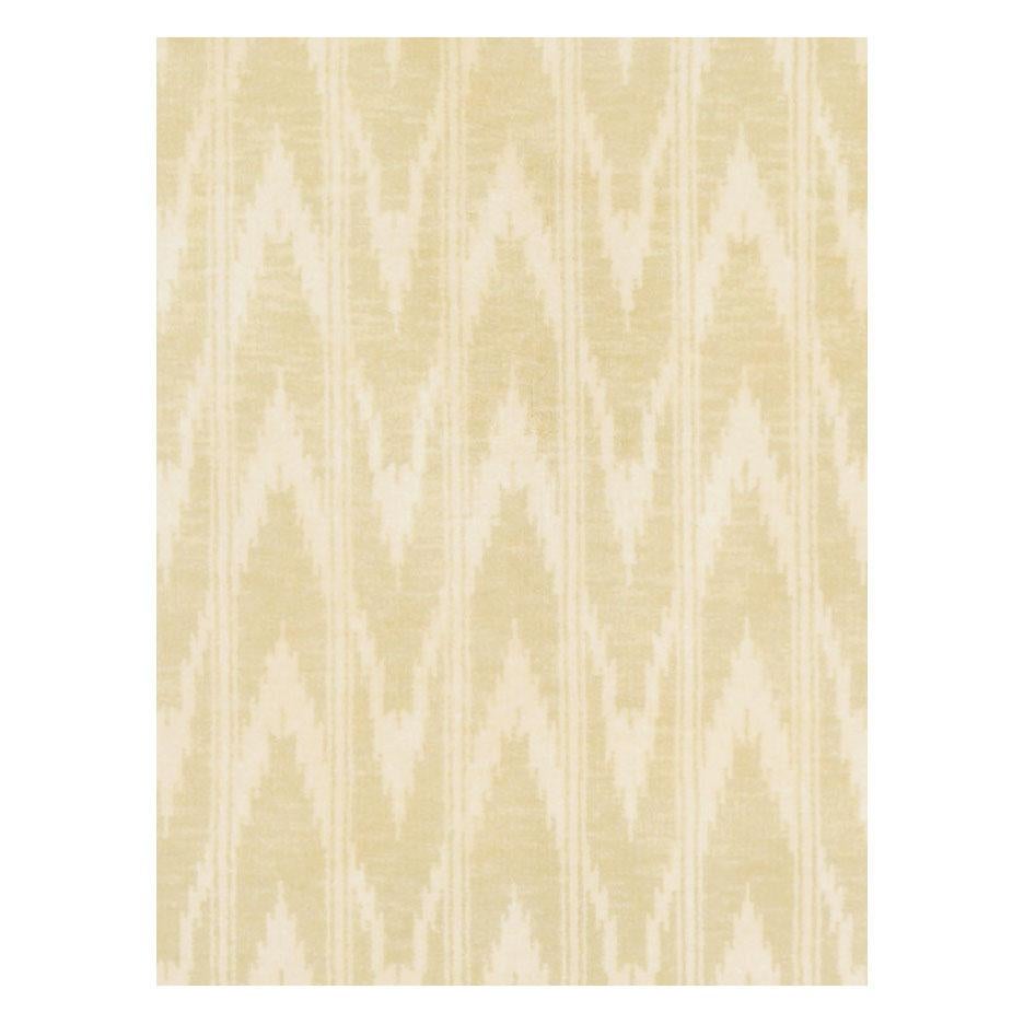 Indian Midcentury Modern Handmade Accent Rug in Warm Beige and Ivory For Sale