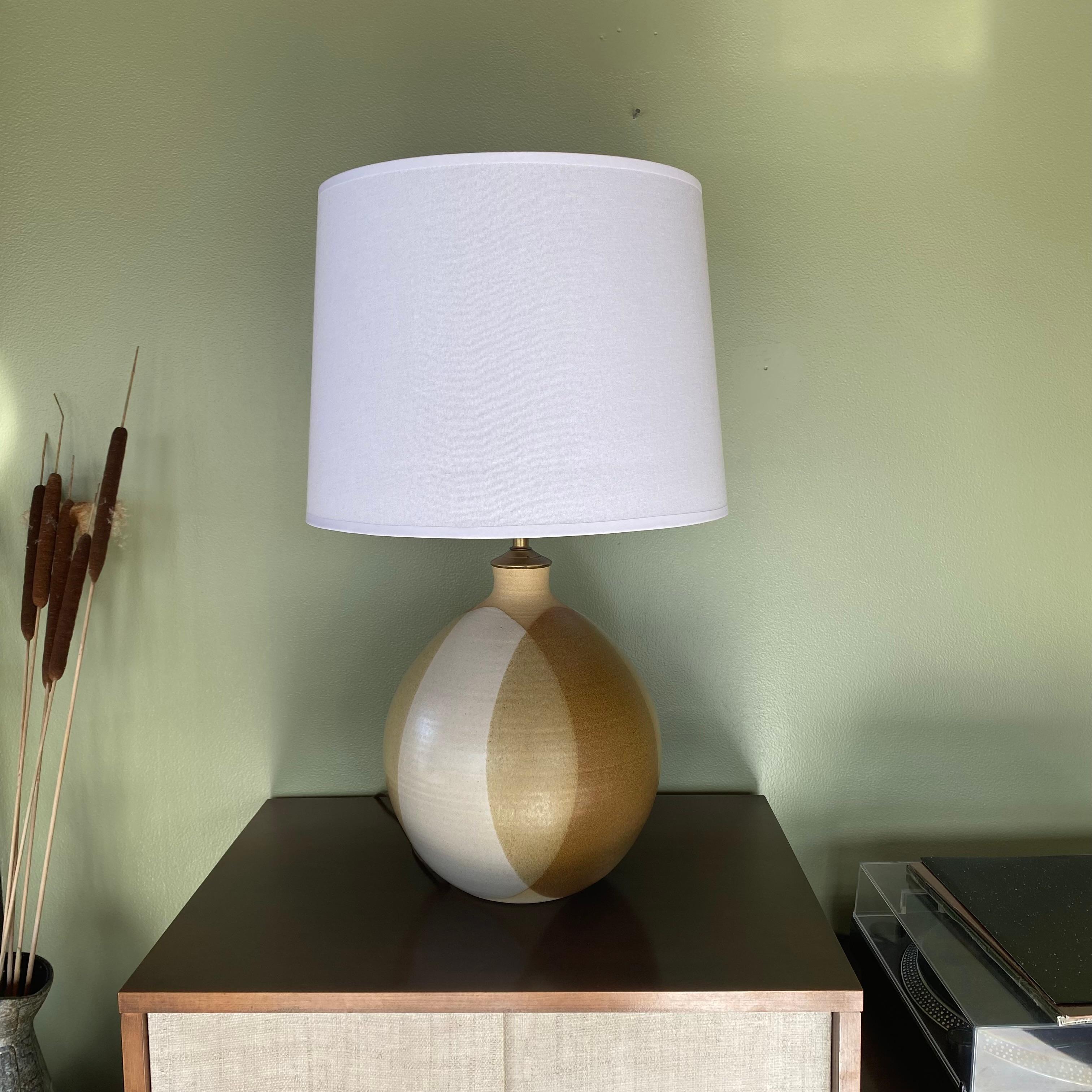 American Mid-Century Modern Handmade Ceramic Table Lamp by Larry and and Terry Brown