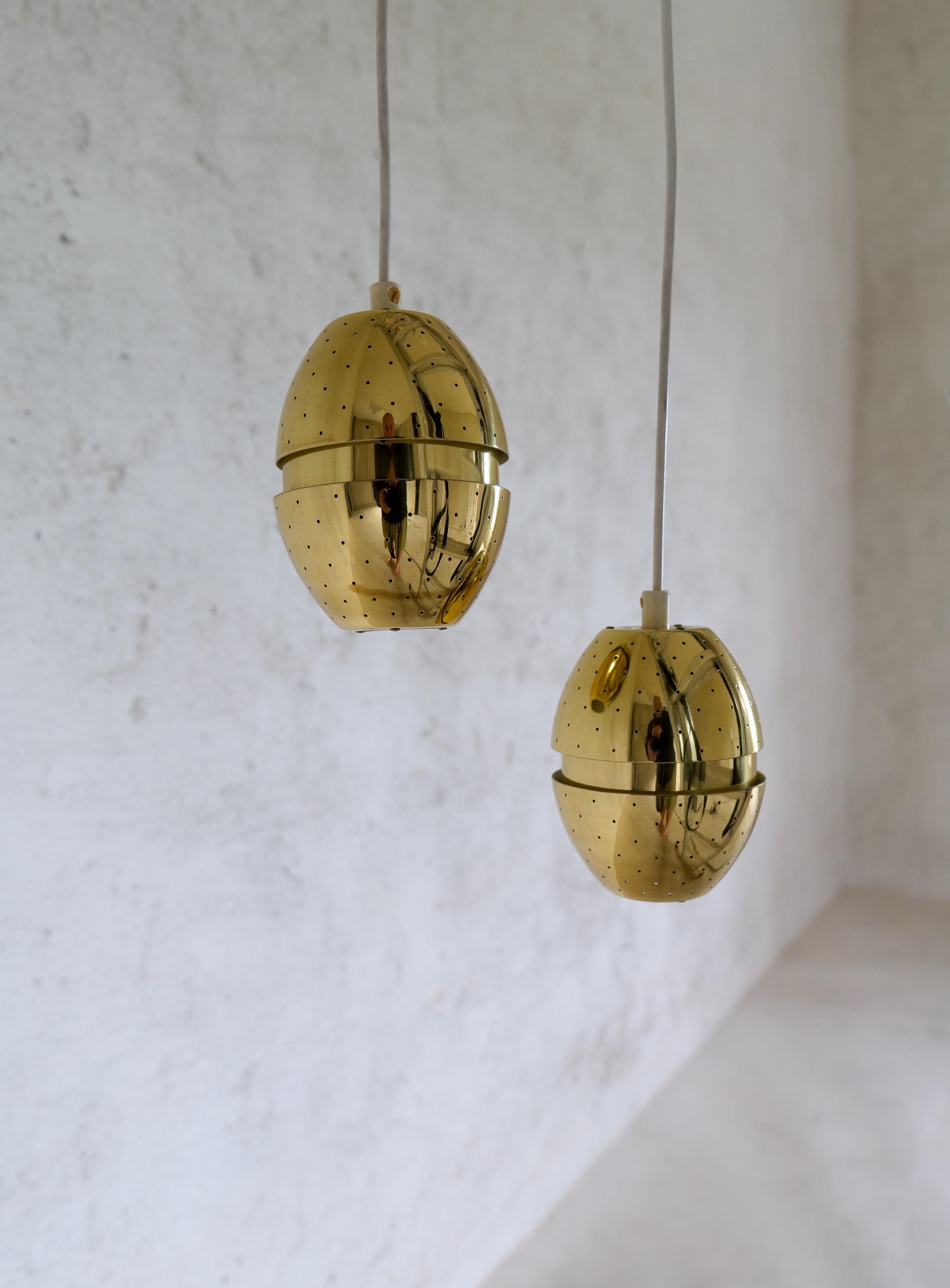 Late 20th Century Midcentury Modern Hans-Agne Jakobsson Pair of Brass 