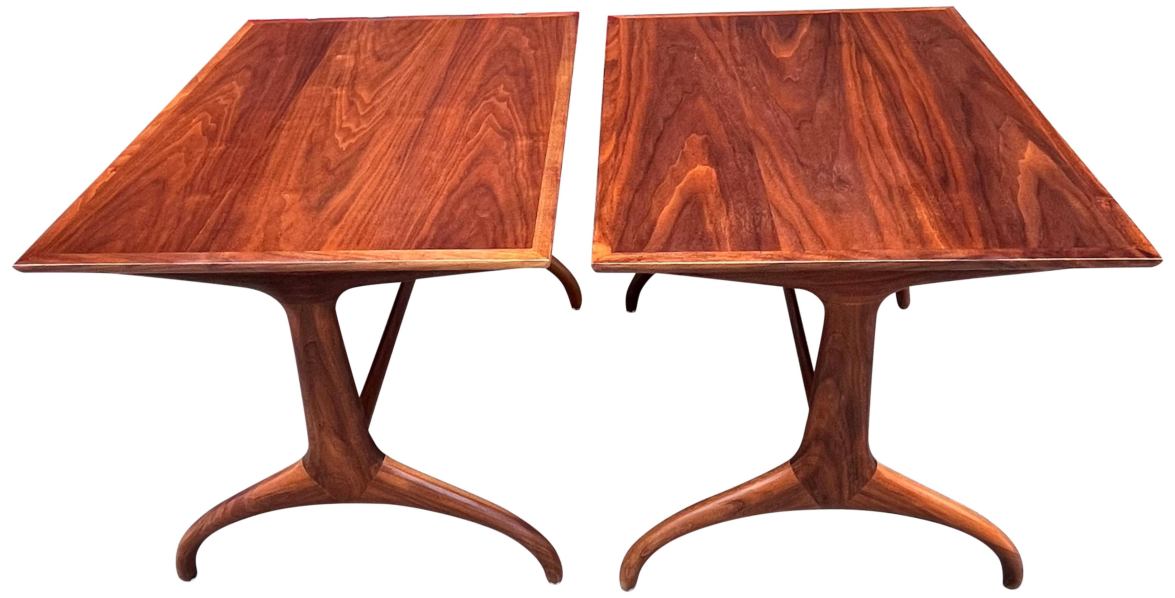 Mid-Century Modern Heritage Henredon Horn Leg Side End Tables In Good Condition In BROOKLYN, NY