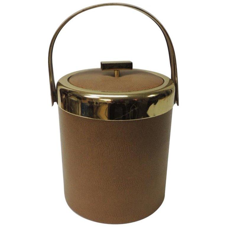 Mid-Century Modern Midcentury Modern Ice Bucket with Gold Handle