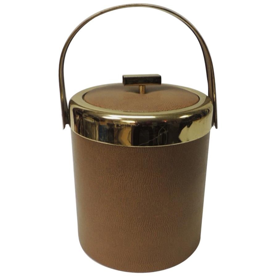 Midcentury Modern Ice Bucket with Gold Handle
