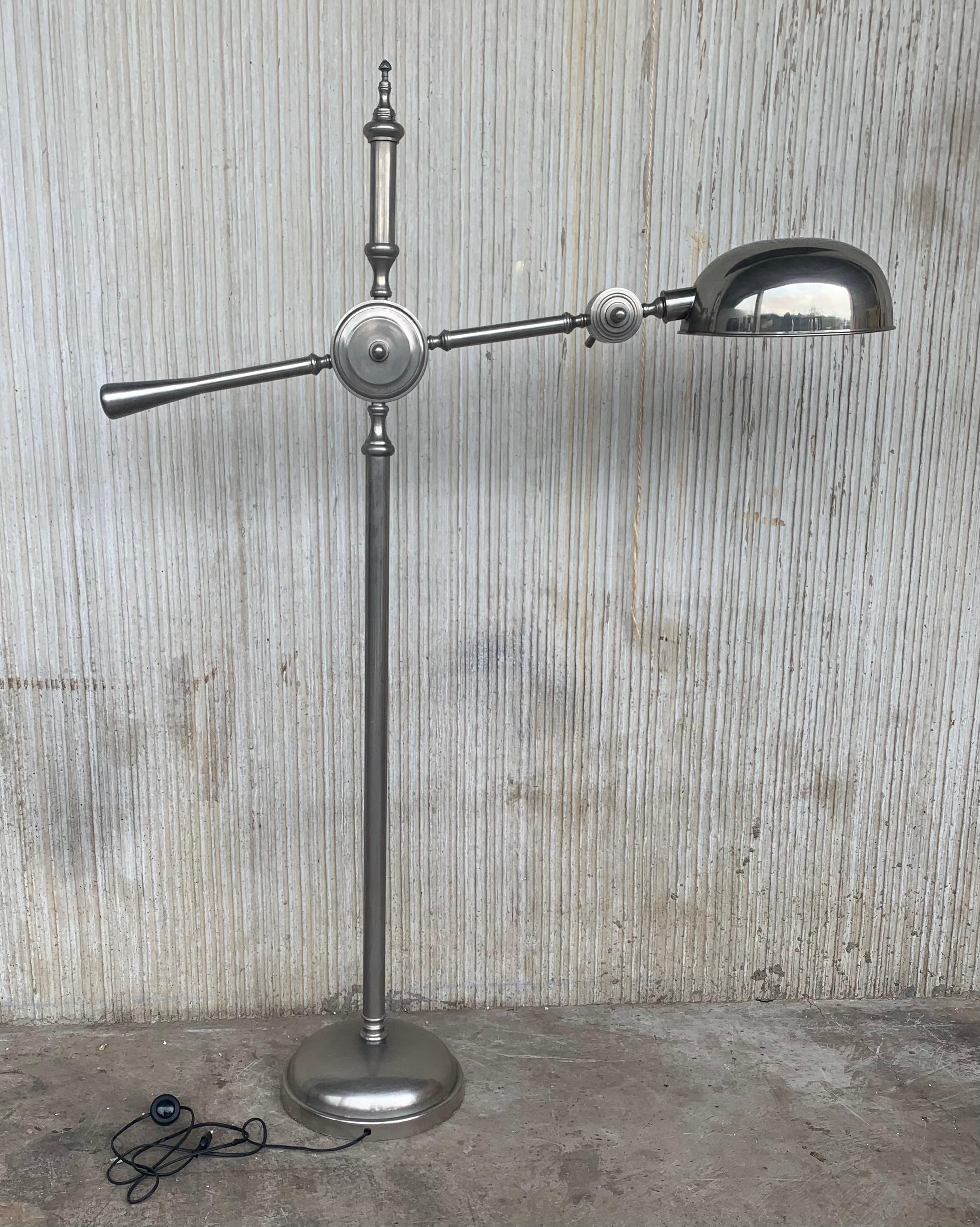 Italian Mid-Century Modern Industrial Total Adjustable Floor Lamp For Sale