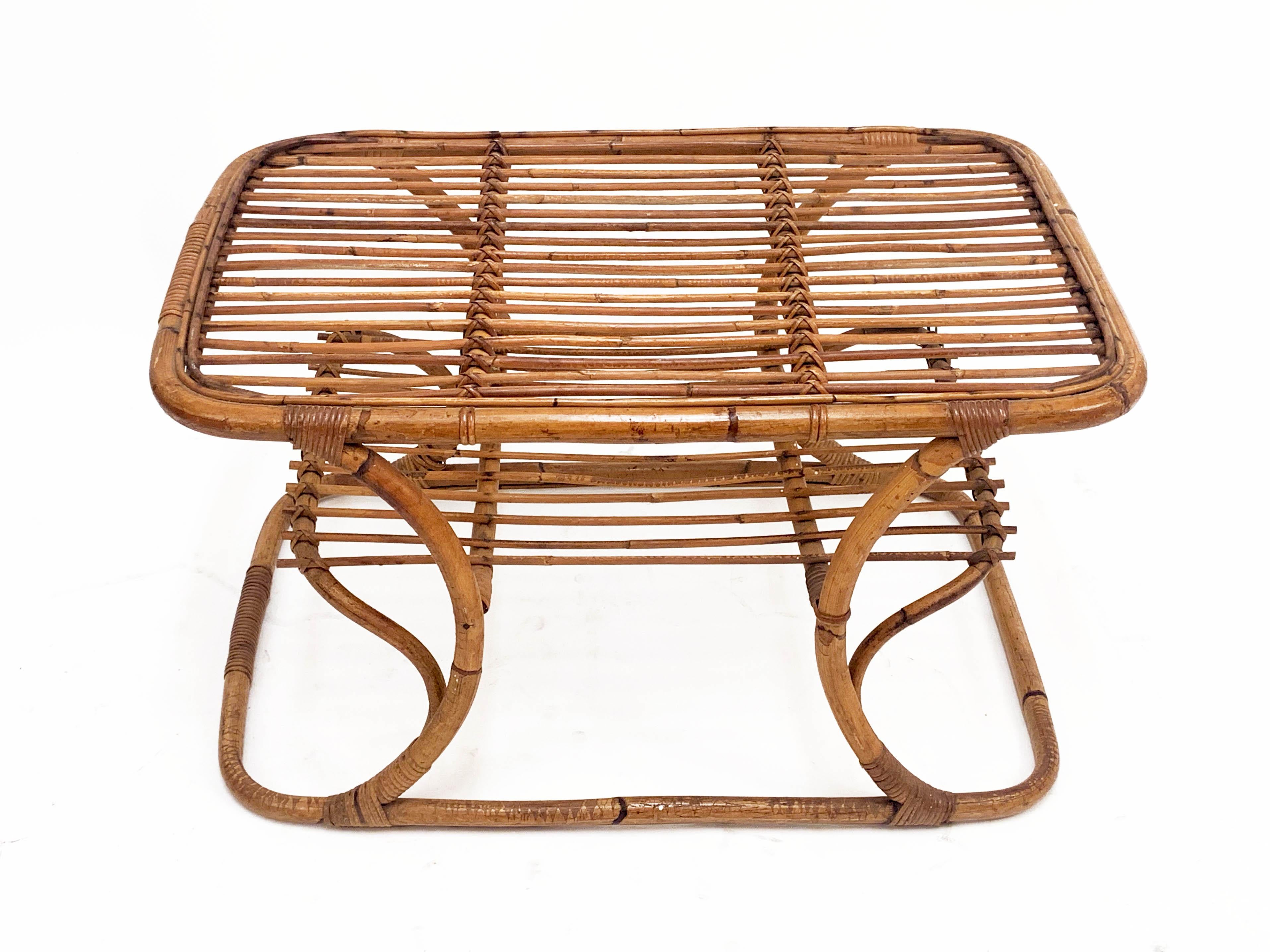 Moderner italienischer Bambus-Couchtisch aus der Jahrhundertmitte, 1950er Jahre im Angebot 5