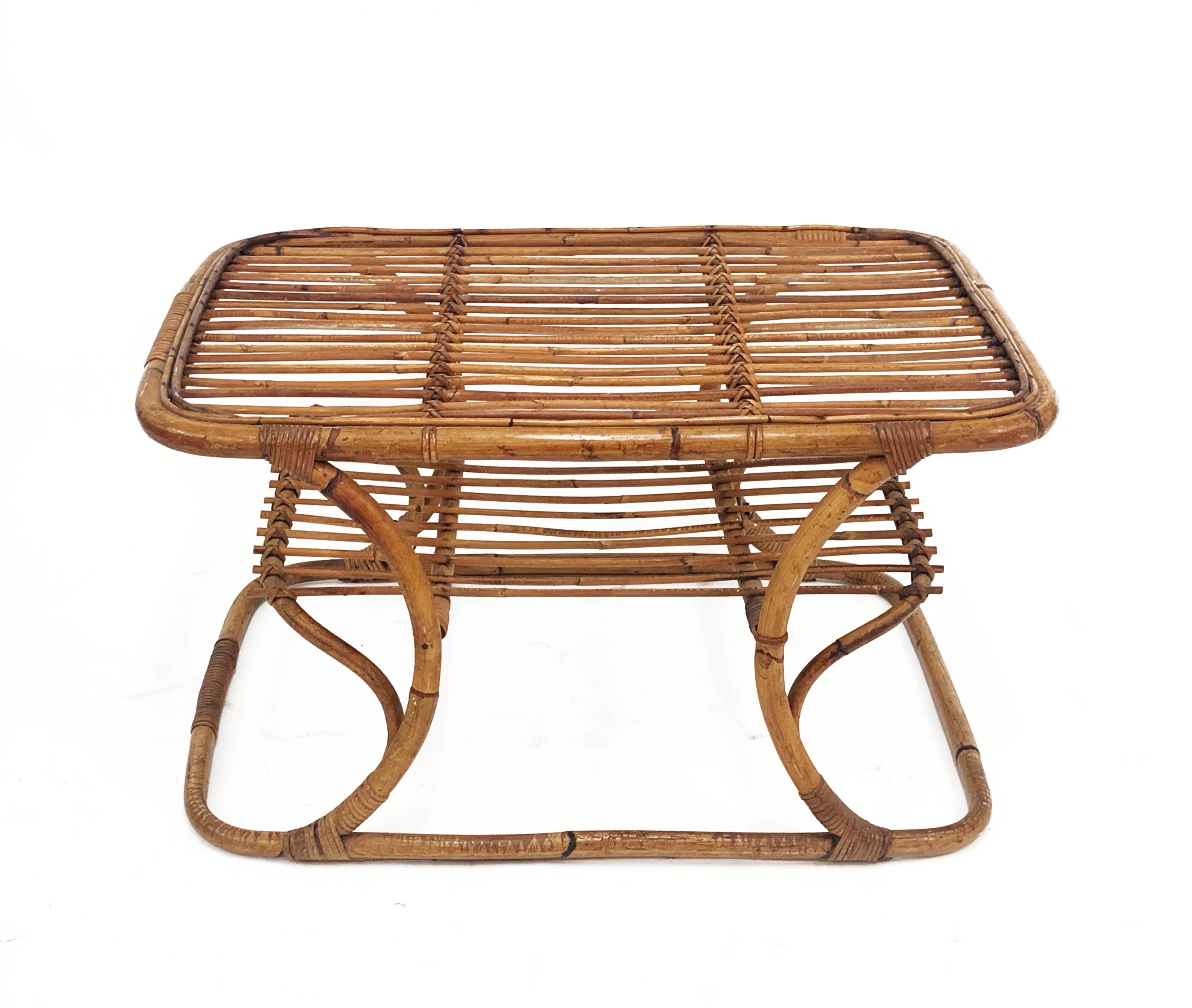 Moderner italienischer Bambus-Couchtisch aus der Jahrhundertmitte, 1950er Jahre im Angebot 6