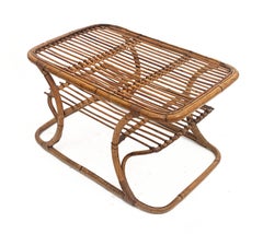 Mid-Century Modern Italian Bamboo Coffee Table, 1950s
