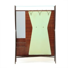 Mid-Century Modern Italian Coat Hanger with Mirror and Umbrella Stand, 1950s