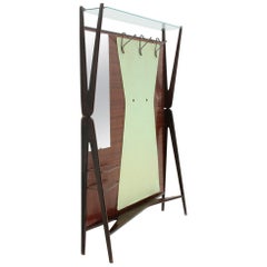 Mid-Century Modern Italian Coat Hanger with Mirror and Umbrella Stand, 1950s