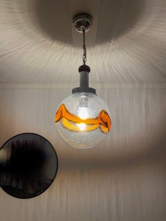 Mid-Century Modern Italian Colorful Mouth Blown Art Glass Murano Pendant Light