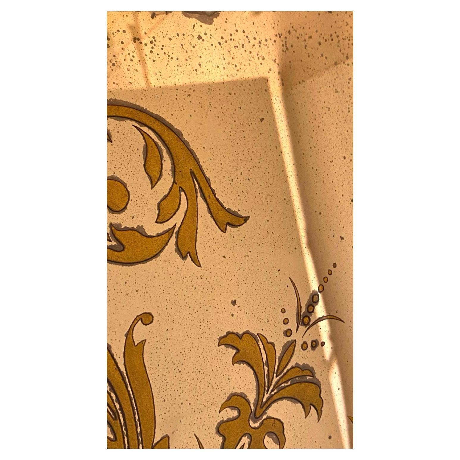 Espejo de pie de cristal decorado italiano moderno de mediados de siglo Vitral en venta