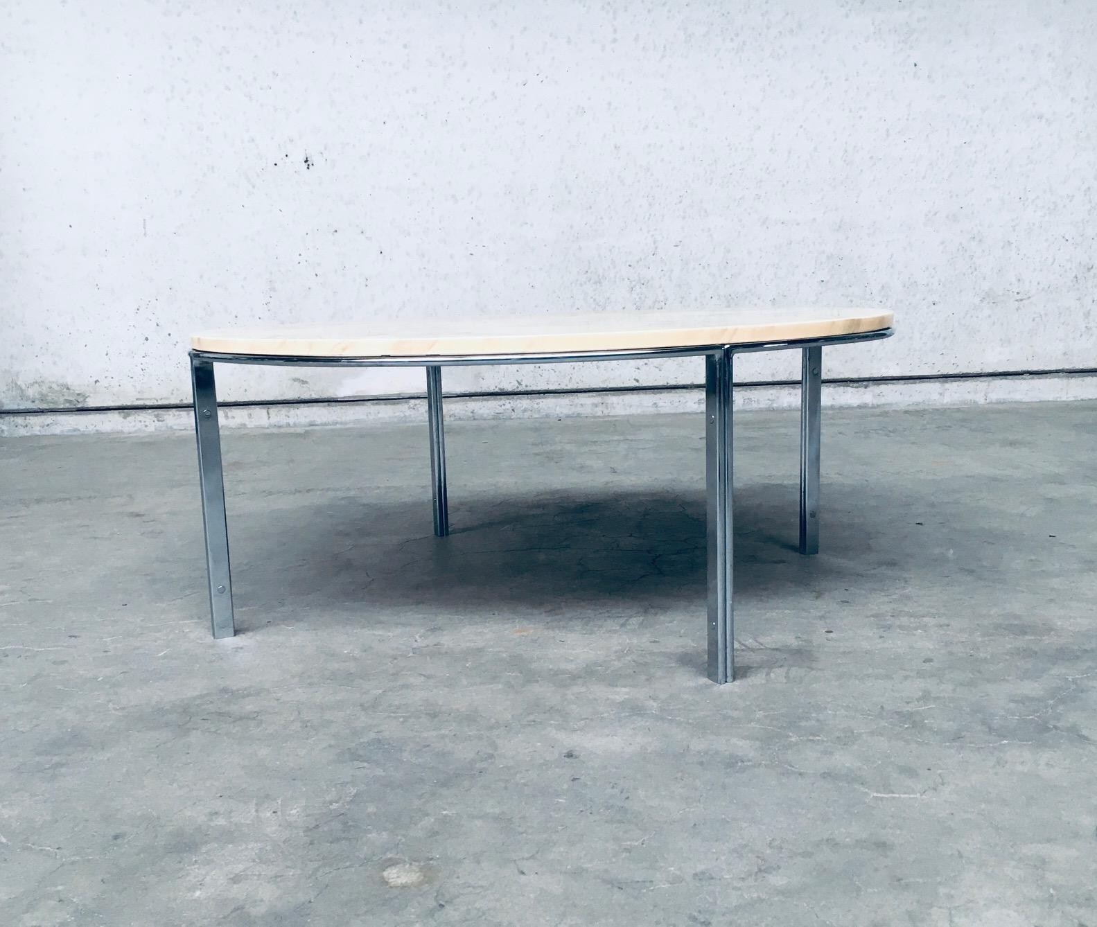 Metal Mid-Century Modern Italian Design Marble Coffee Table, 1960s, Italy For Sale