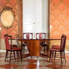 Set da pranzo in mogano e palissandro, Osvaldo Borsani 1950