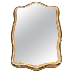 Specchio da parete in ottone illuminato italiano del Medioevo, Italia, anni '60