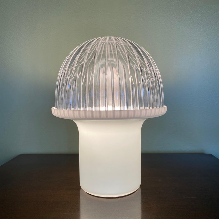 Midcentury Modern Italian Mushroom Accent Mood Light Lamp in White, ca
